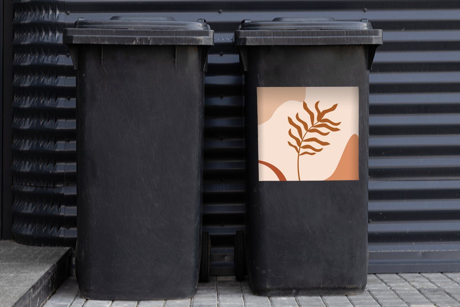 Abfalbehälter Mülltonne, (1 - Container, MuchoWow Sticker, Sommer Pflanze - St), Wandsticker Flecken Mülleimer-aufkleber,