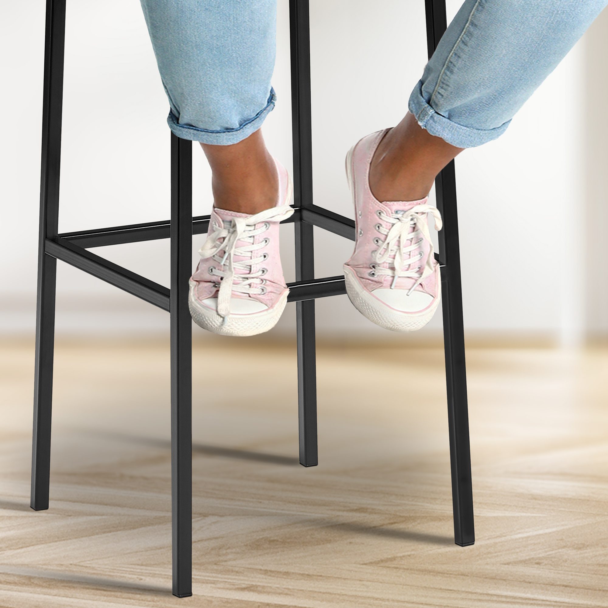 CLP Barhocker Montreal 80 Stoff (2er Set, 2 St., 2er), Stoffbezüge, mit stabilen Metallgestellen