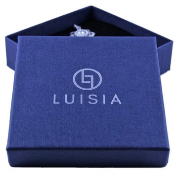LUISIA® Kette mit Anhänger "Herz mit Zirkonia", Edelstahl Halskette Silber 80cm Länge (1-tlg), mit Zirkonia