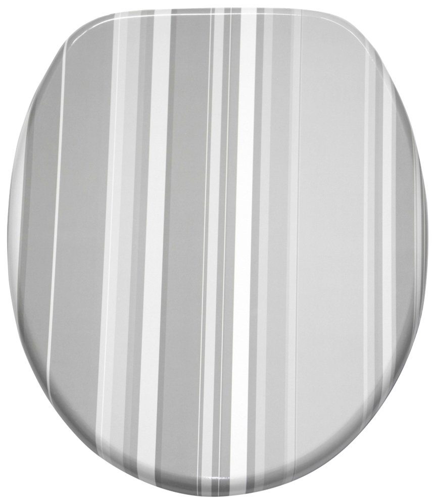 Sanilo WC-Sitz Grey Stripes, mit Absenkautomatik