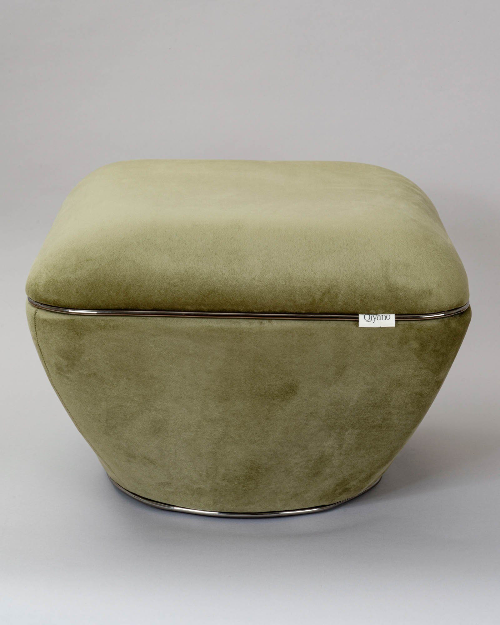Qiyano Hocker Moderner Sitzpouf Grün Samt, günstig online kaufen