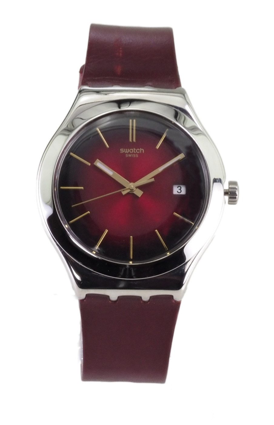 Swatch Quarzuhr Swatch Damen Herren Quarz Uhr YWS430 Irony REDFLECT X20, (Gold)