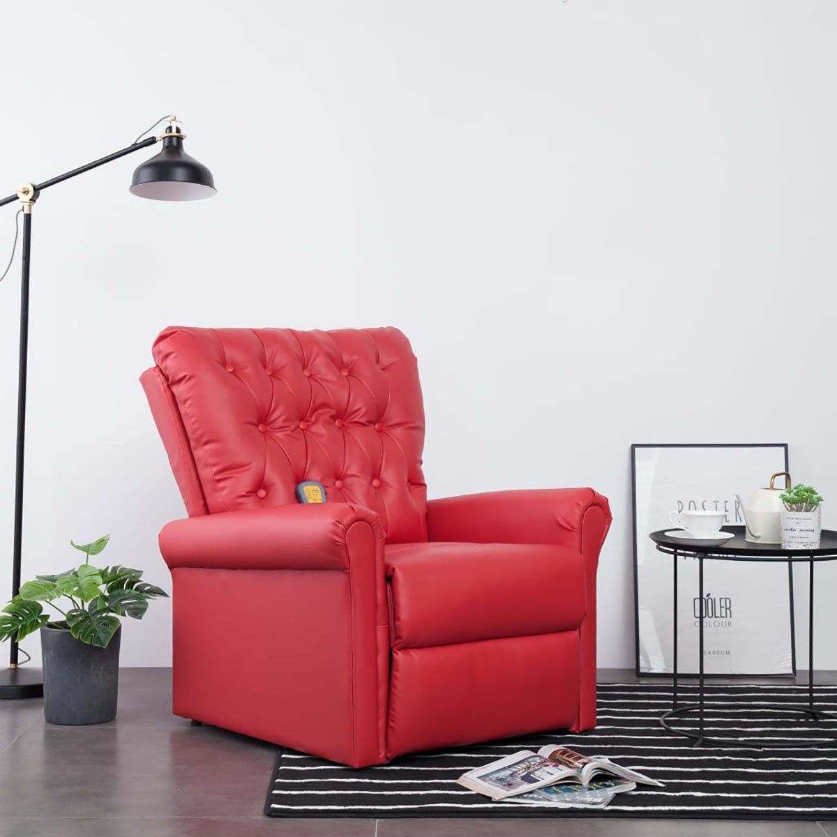 Massage-Liegestuhl rotem aus Stuhl DOTMALL Kunstleder