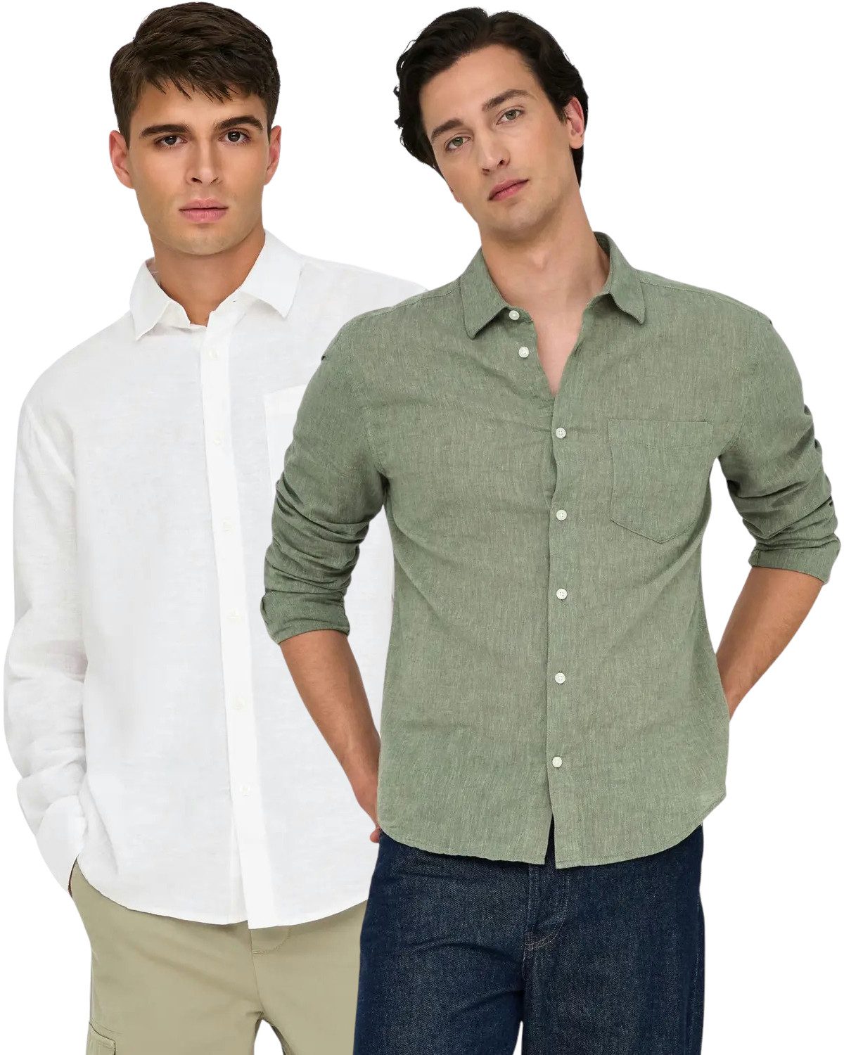 ONLY & SONS Leinenhemd Basic langarm günstig online kaufen
