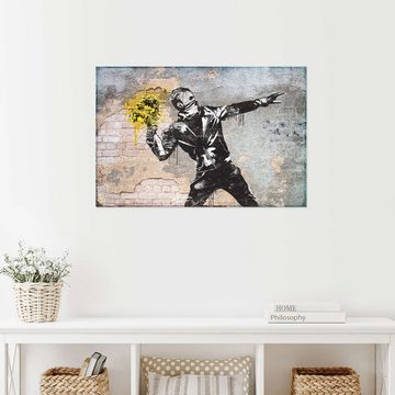Posterlounge Wandfolie Pineapple Licensing, Banksy - Flower Thrower, Wohnzimmer Modern Malerei