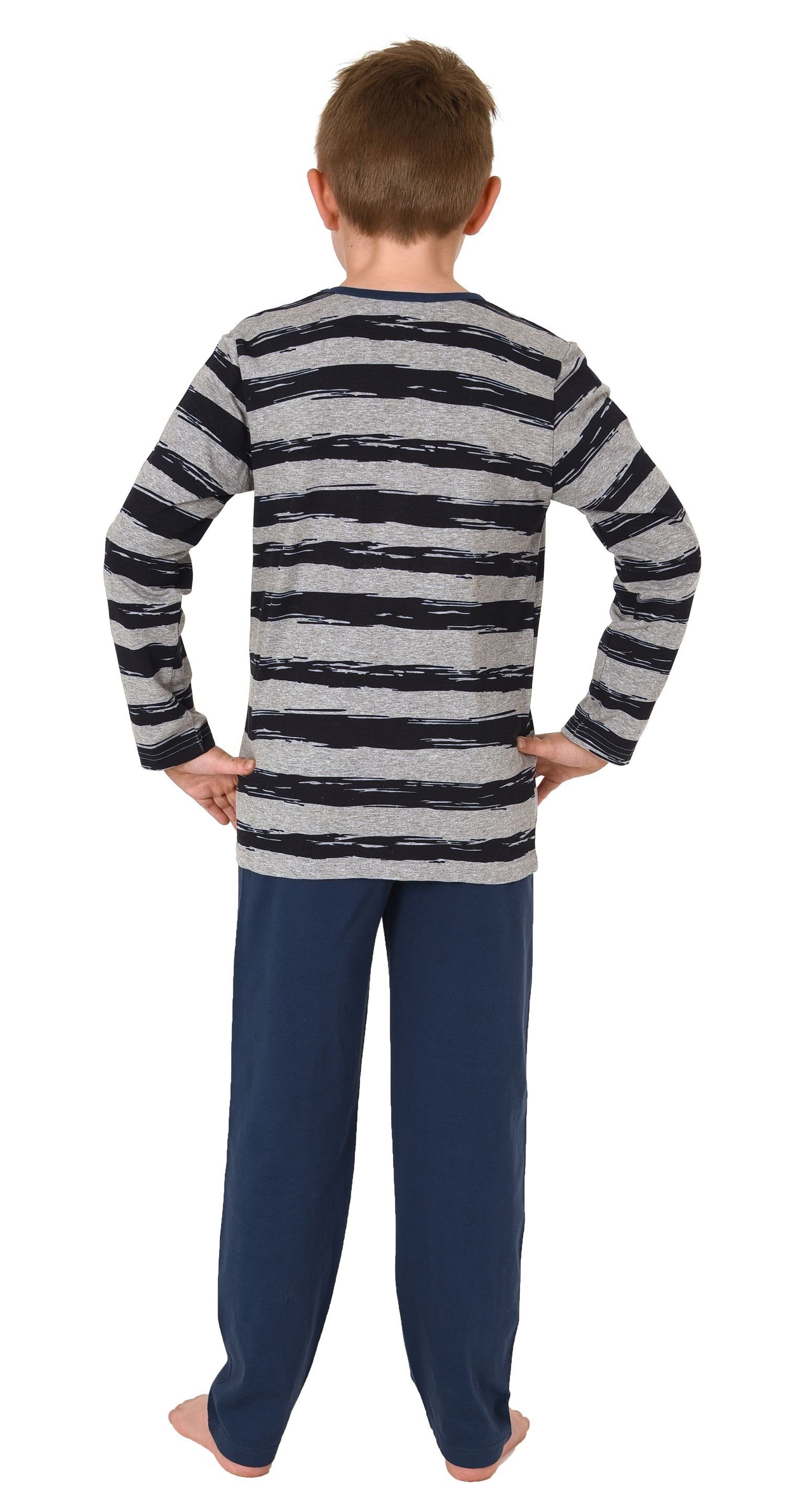 Streifen-Muster Jungen 212 coolem mit Normann Pyjama - Pyjama grau lang 700 10