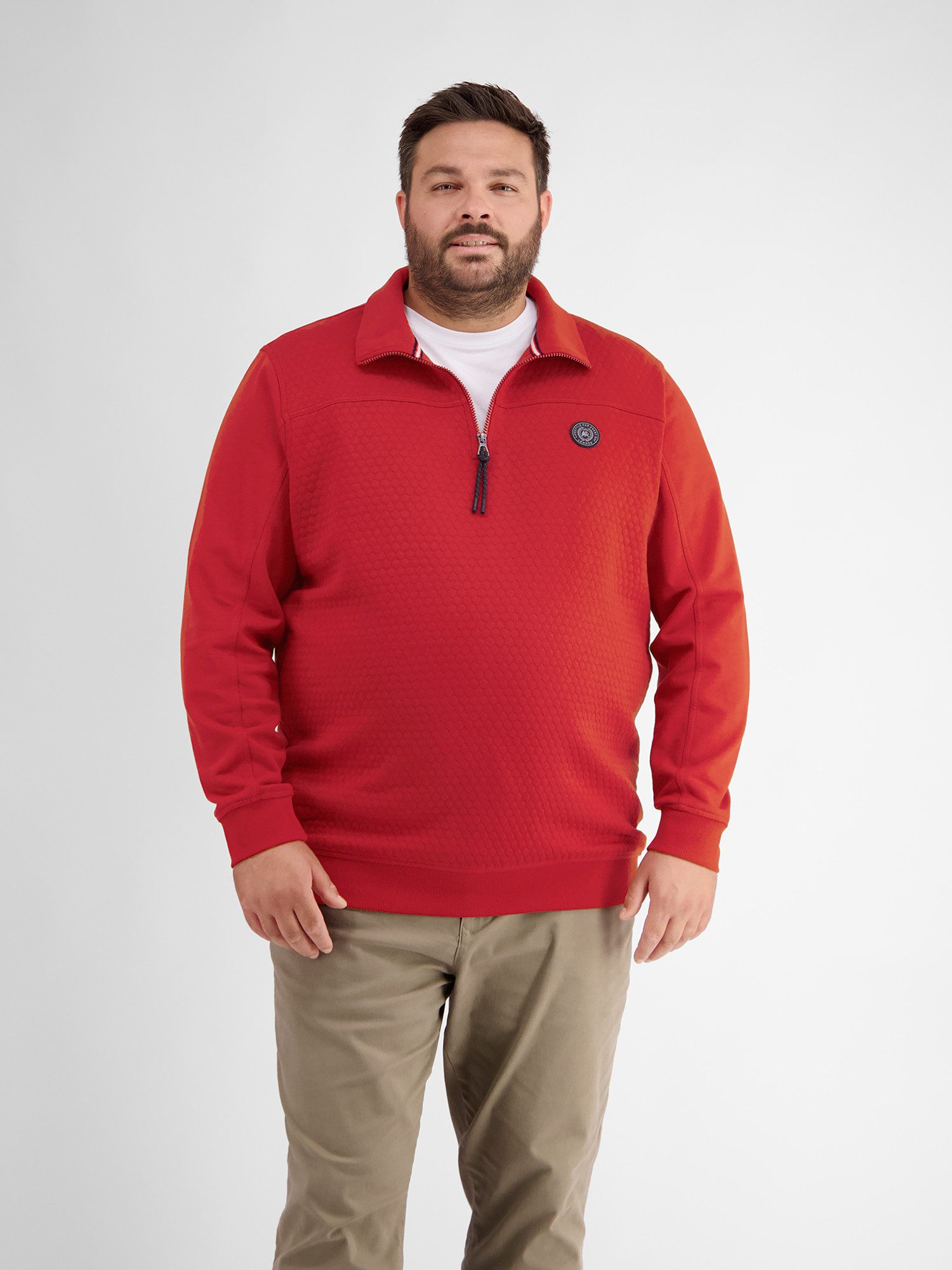 LERROS Sweatshirt Sweat-Troyer mit Steppnähten