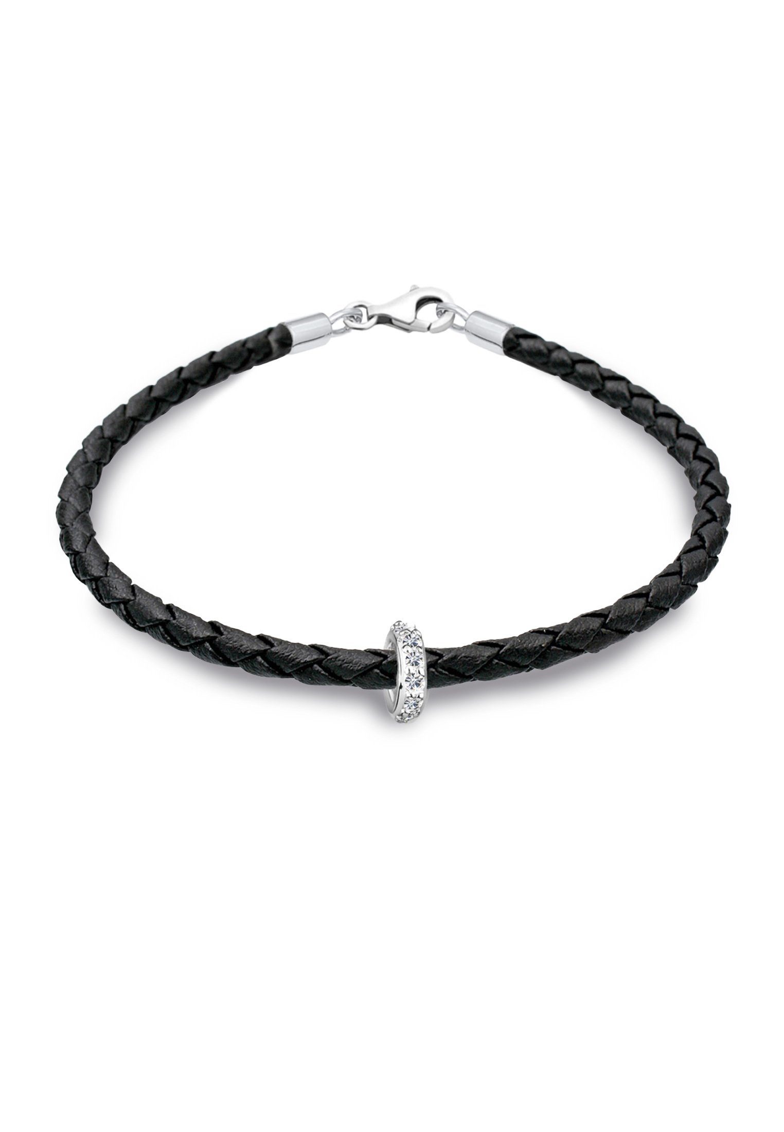 Elli Armband Leder mit Bead 925 Silber, mit Kristallen von Swarovski® (kein günstig online kaufen