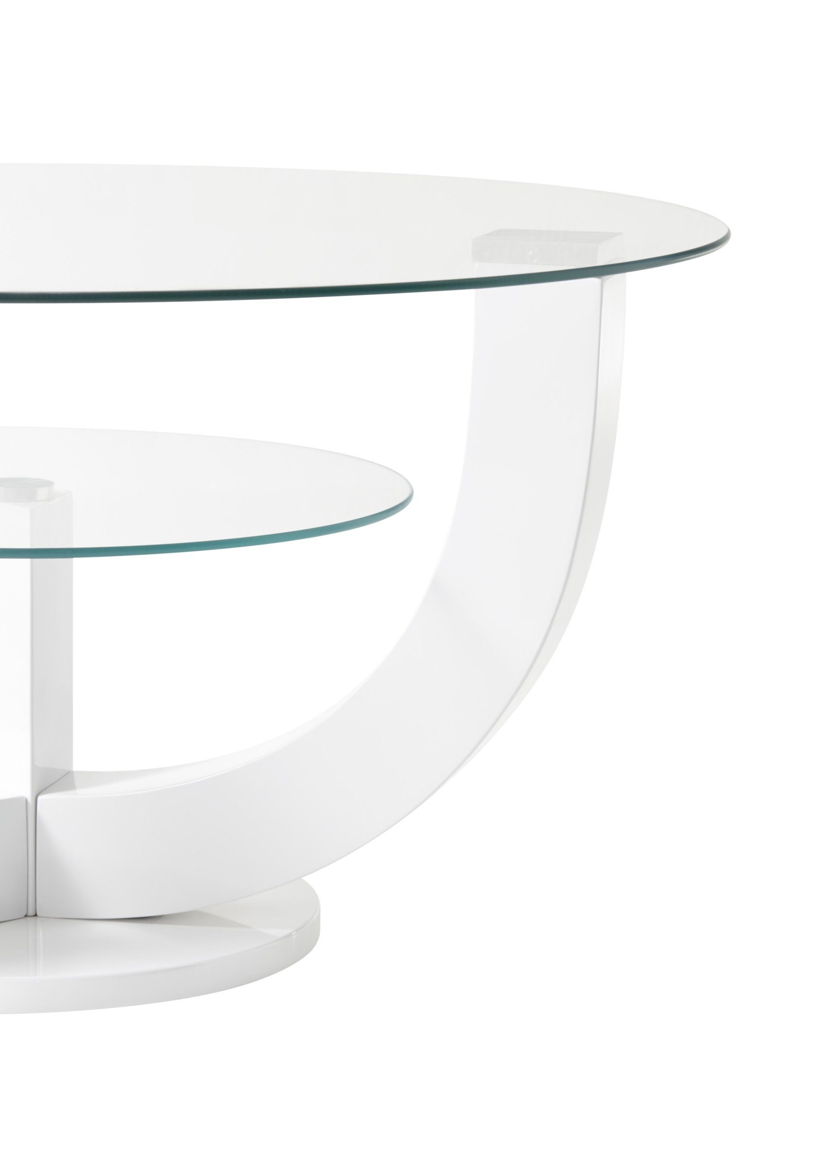 möbelando Couchtisch Denver (B/H/T: 80x40x80 cm), aus MDF, Glas in weiß, Gl günstig online kaufen