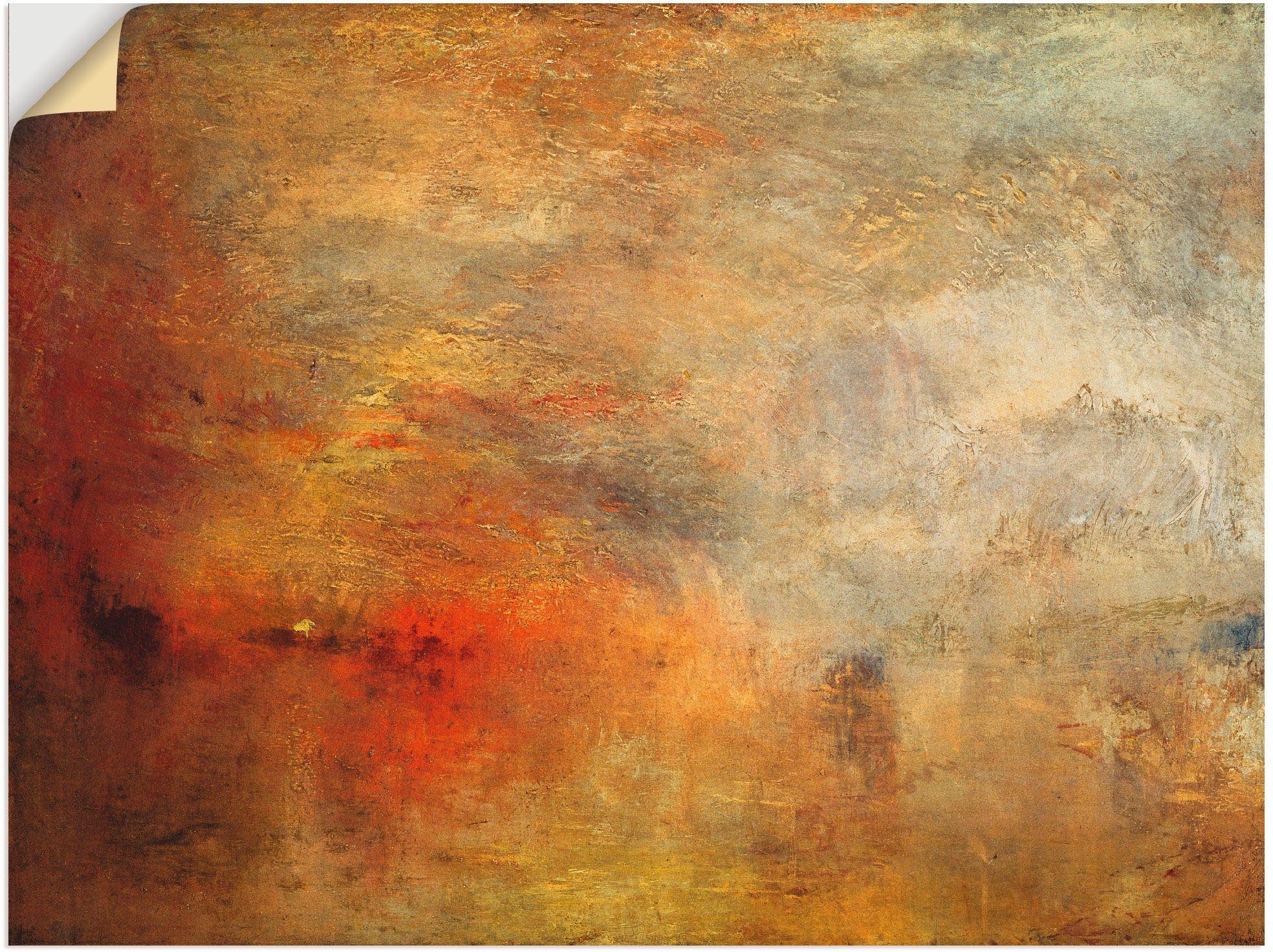 in Poster Wandaufkleber Artland 1840, See. Sonnenuntergang oder als Wandbild (1 Leinwandbild, einem Größen versch. über St), Gewässer