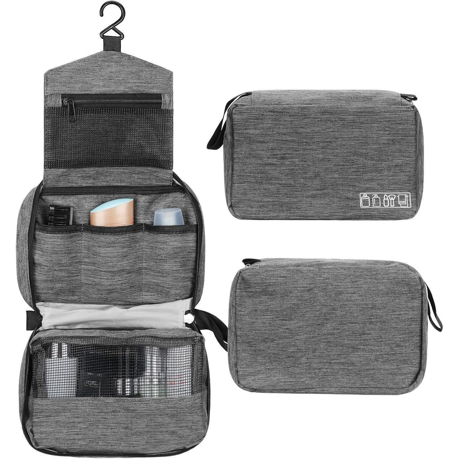 LuxusKollektion Kulturbeutel Kulturbeutel hängend wasserdicht Kosmetiktasche Grau S-24,3x7,6x13cm