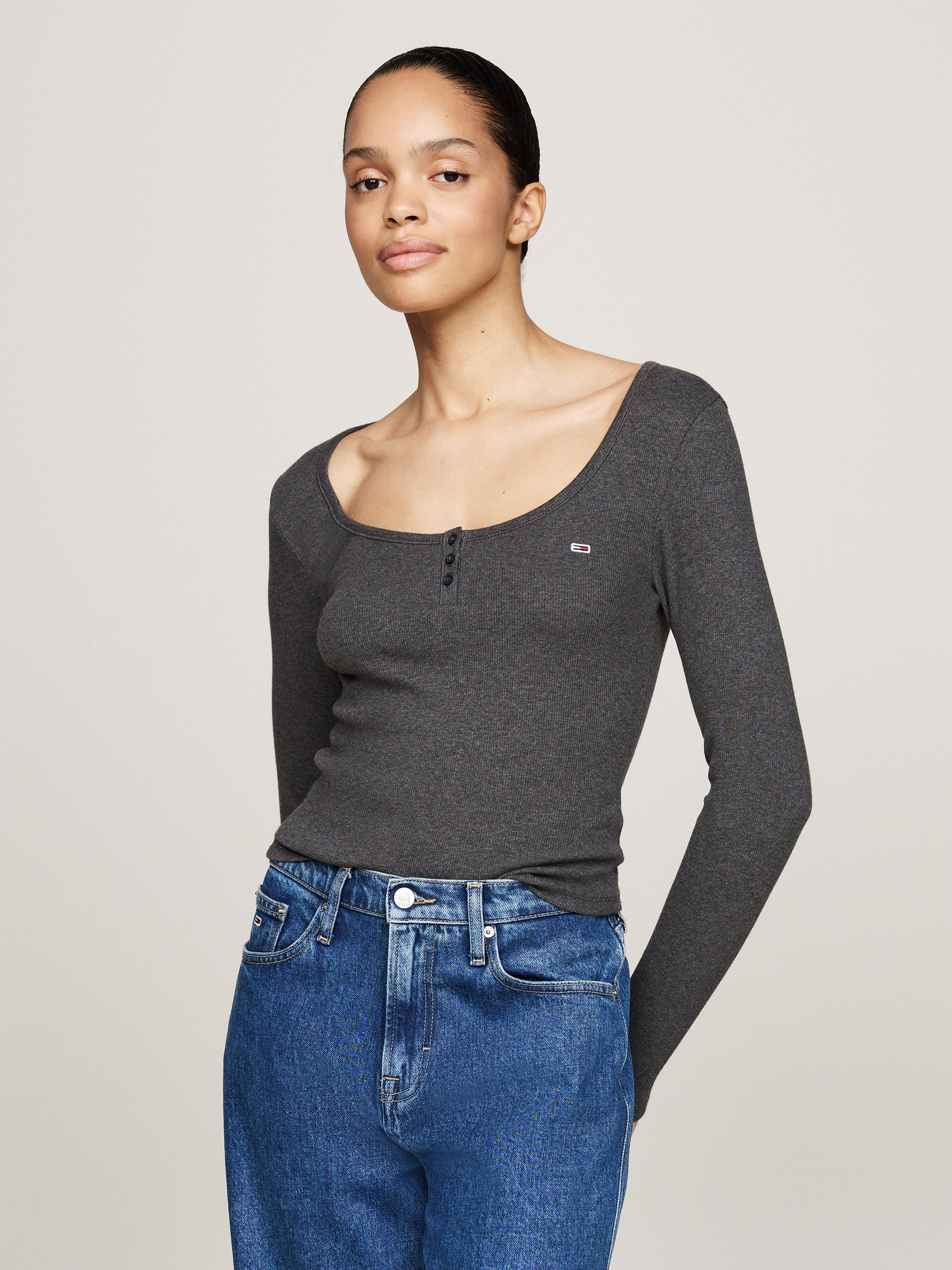 Langarmshirt TJW MELANGE HENLEY LS EXT