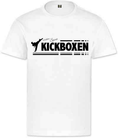 BAY-Sports T-Shirt Kickboxen mein Sport Kickboxshirt Kick-Boxen Kampfsport (1 Stück, 100% Baumwolle) Thaiboxen, Muay Thai, Kinder, Erwachsene