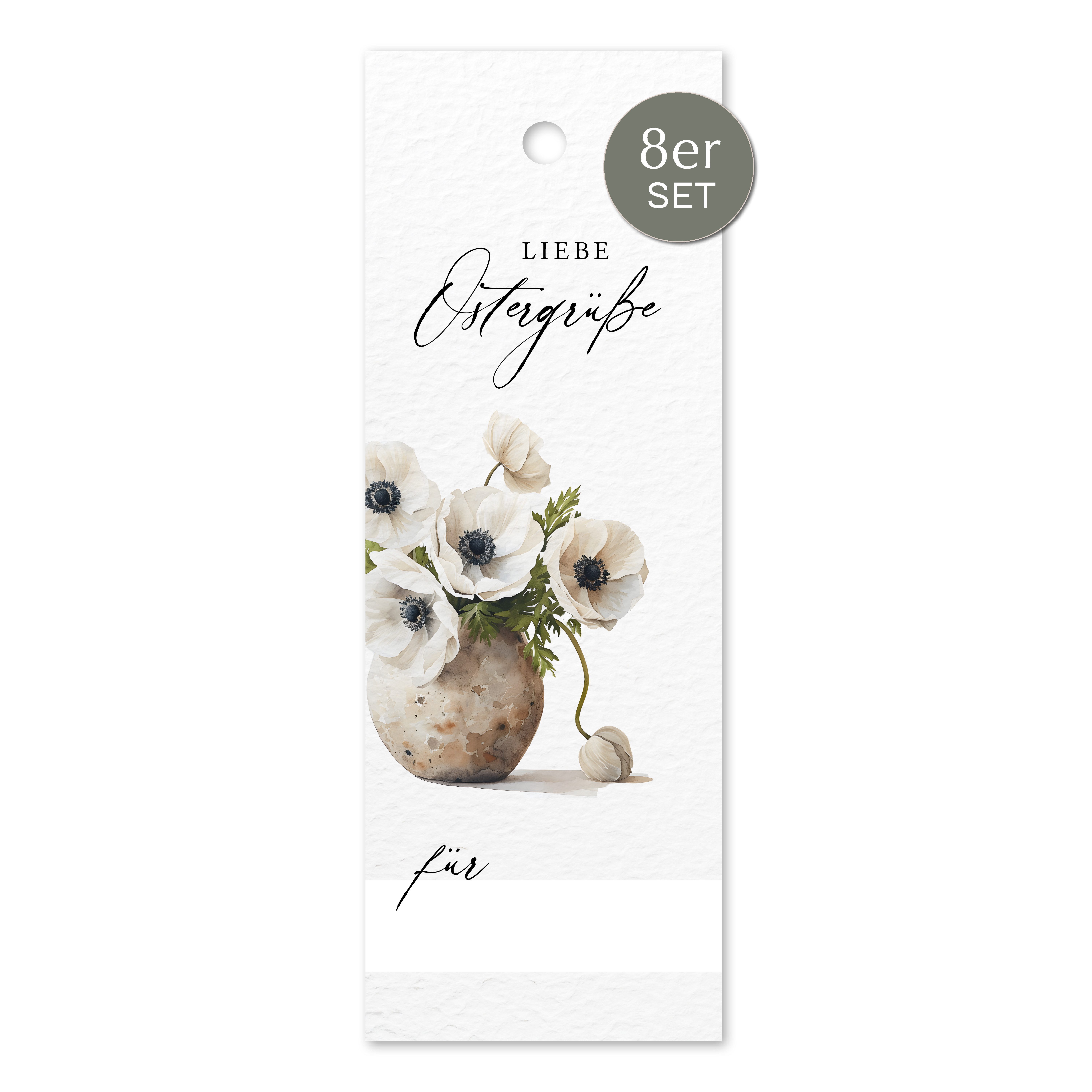 Dekohänger Anemone "Liebe Ostergrüße" 8 Stück