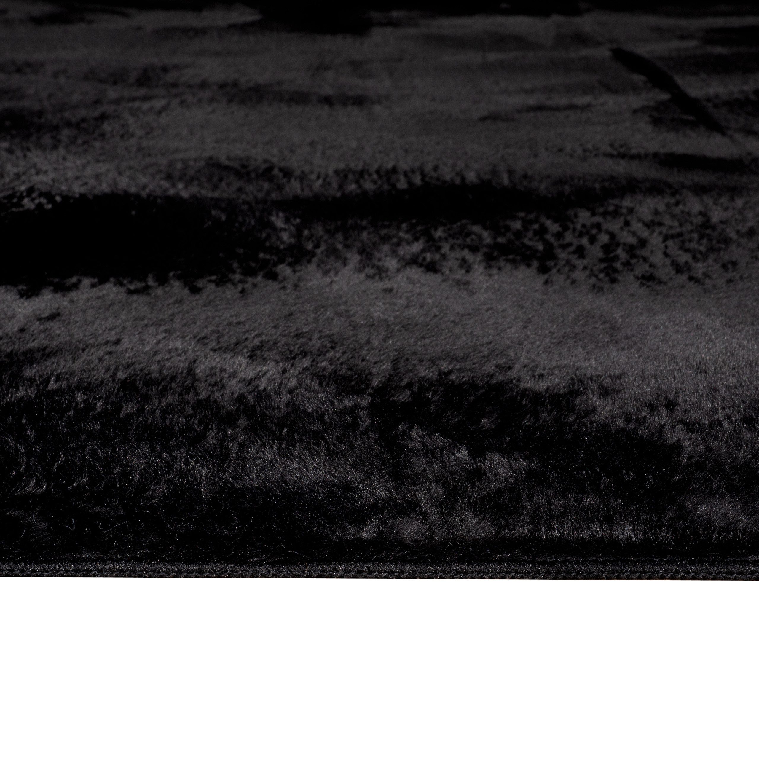 TeppichHome24 Teppich Teppich schwarz weich pflegeleicht saugrobotergeeignet, rund – Bild 5 von 5
