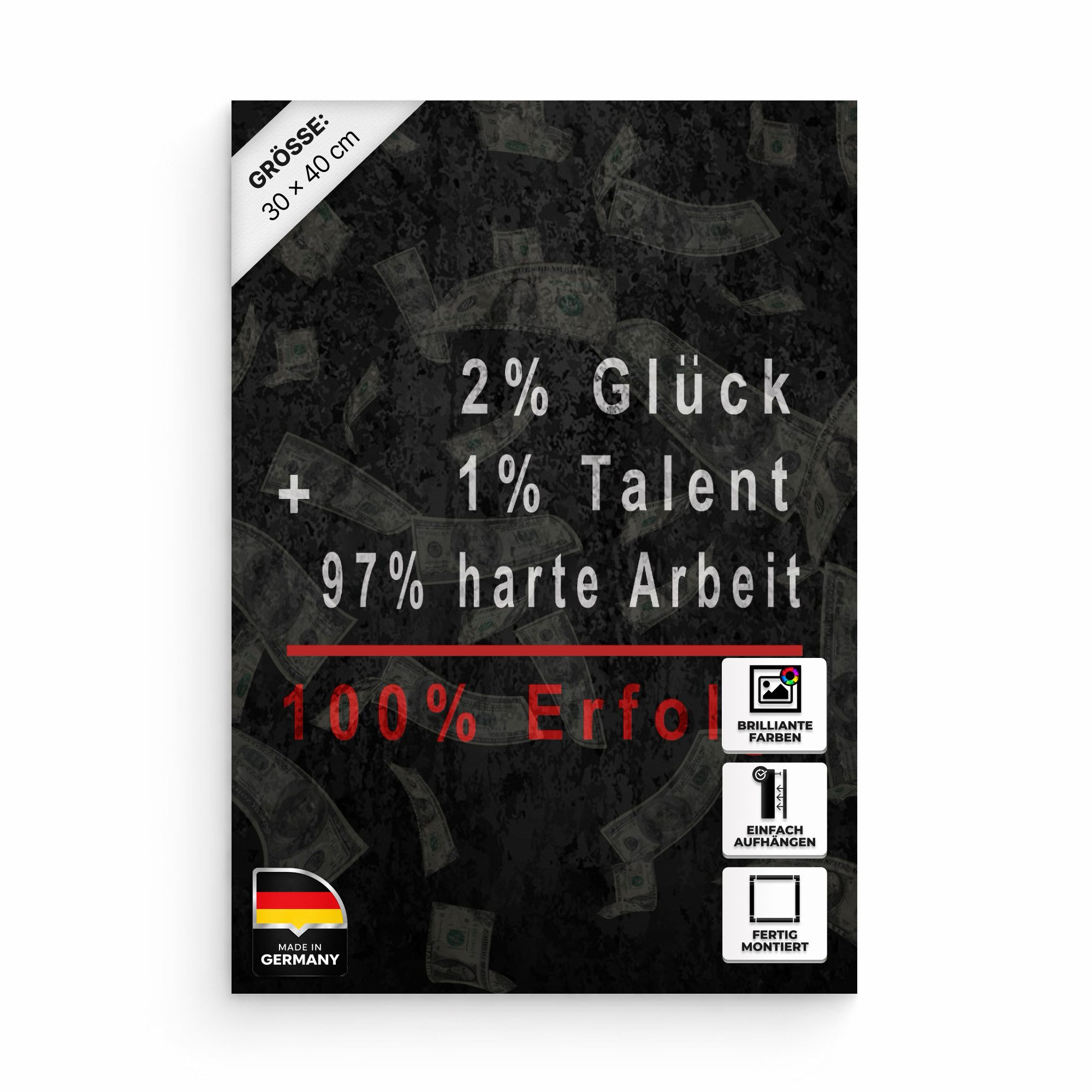 Hustling Sharks Leinwandbild Premium-Bild als XXL Leinwandbild "Erfolgsrechnung", in 7 unterschiedlichen Größen verfügbar