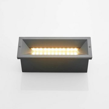 Lucande Wandleuchte Jaano, LED-Leuchtmittel fest verbaut, warmweiß, Modern, Aluminium, Polycarbonat, anthrazit, 1 flammig, inkl.