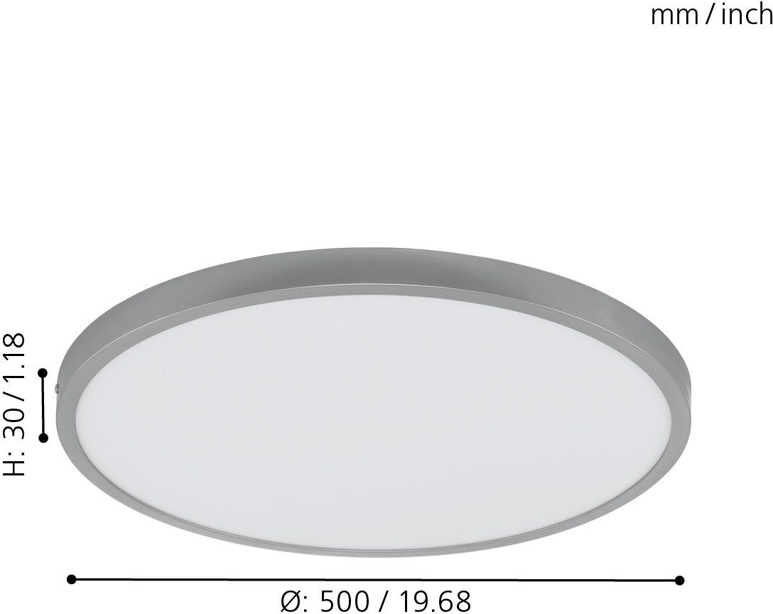 nur cm LED 50 EGLO FUEVA Warmweiß, cm hoch, Durchm. fest Aufbauleuchte 3 integriert, Design, schlankes 1,