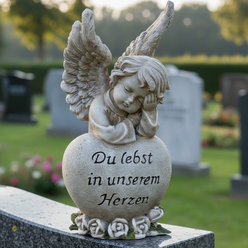MF Grabkerze Grabengel mit Spruchherz Du günstig online kaufen