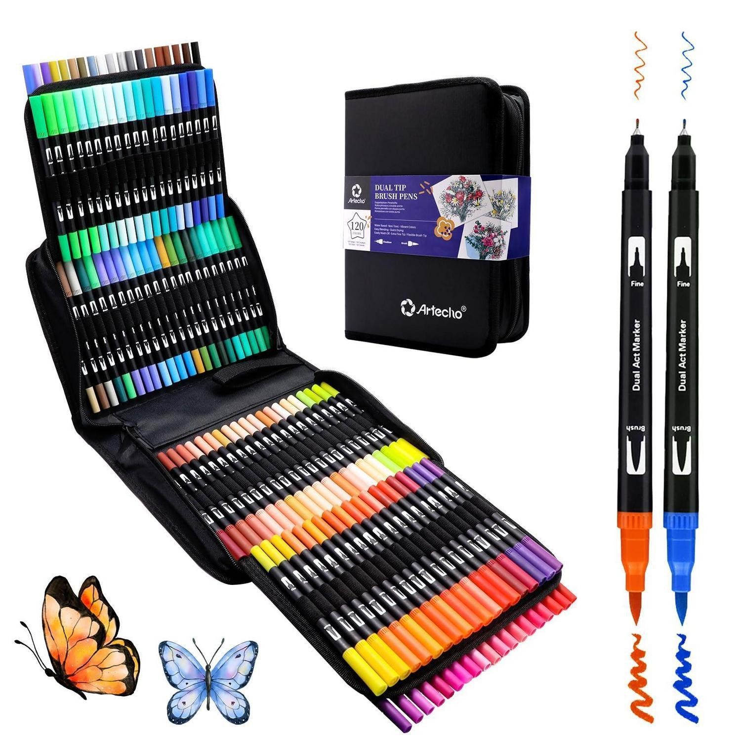 LuxusKollektion Pinselstift Dual Brush Pen Set 120 Farben Filzstifte Pinselstifte