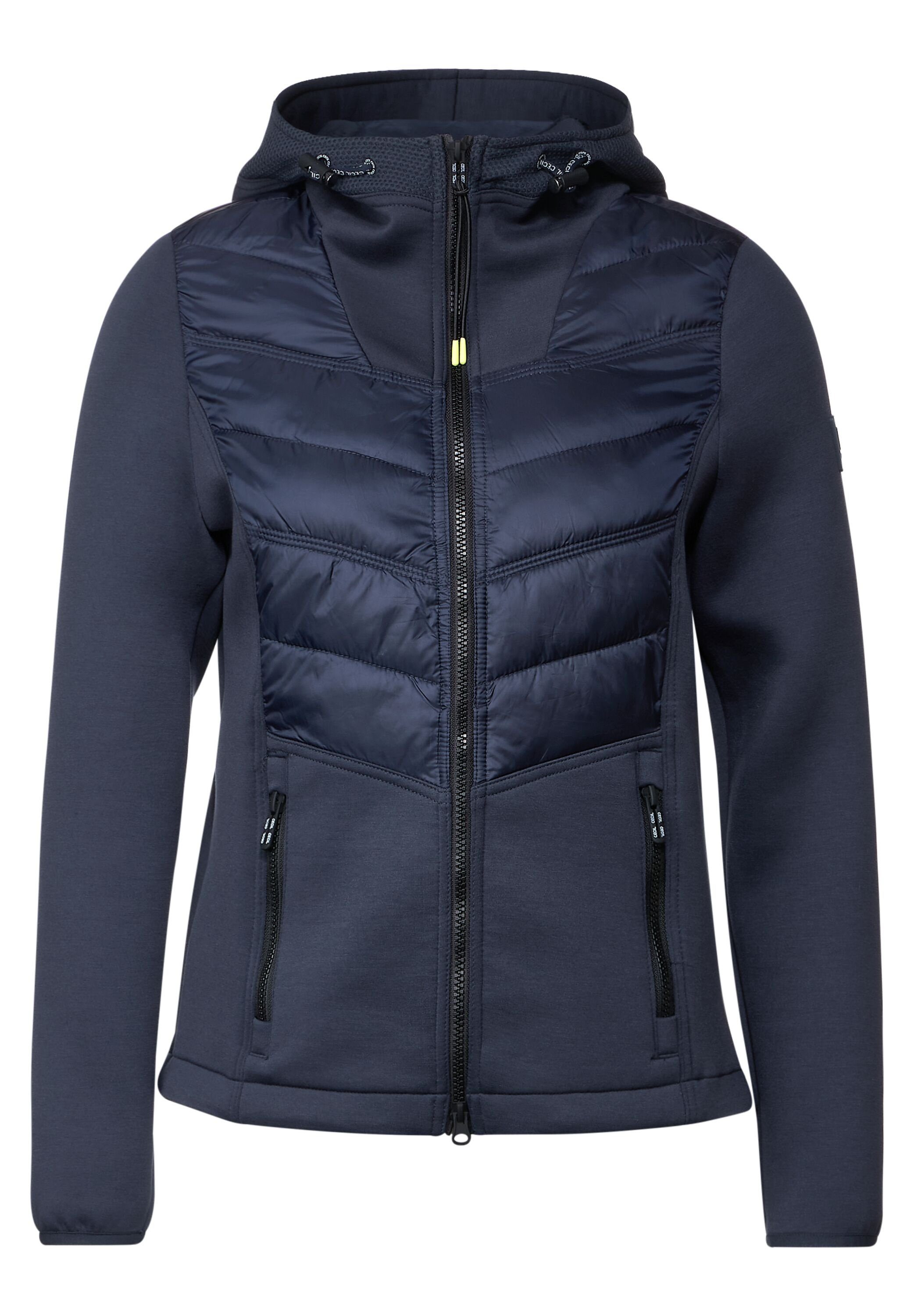 navy im Allwetterjacke Scubajacke Cecil blue Materialmix