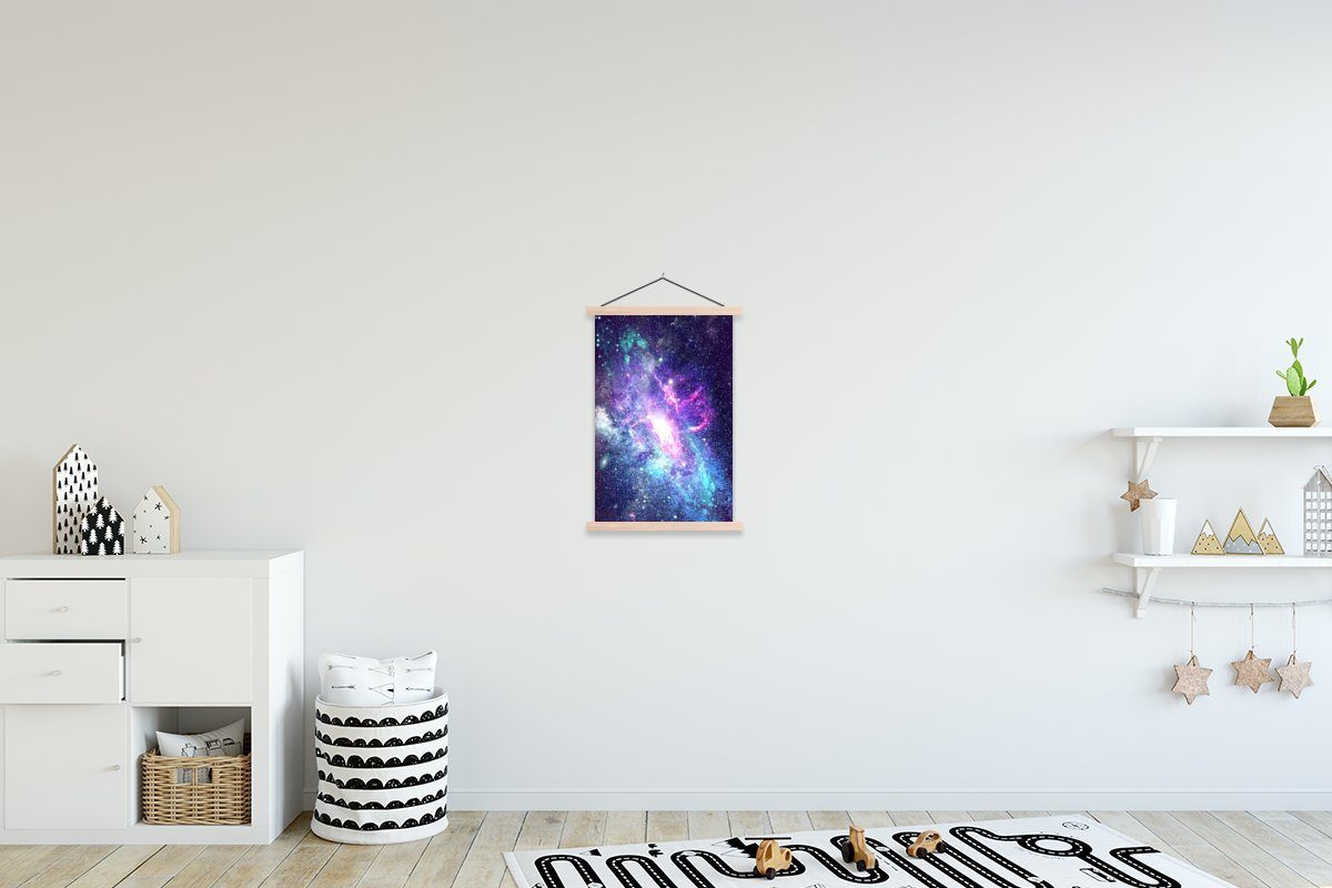MuchoWow Poster Farben - Weltraum - Sterne, (1 St), Posterleiste, Textilposter für Wohnzimmer, Bilderleiste, Magnetisch