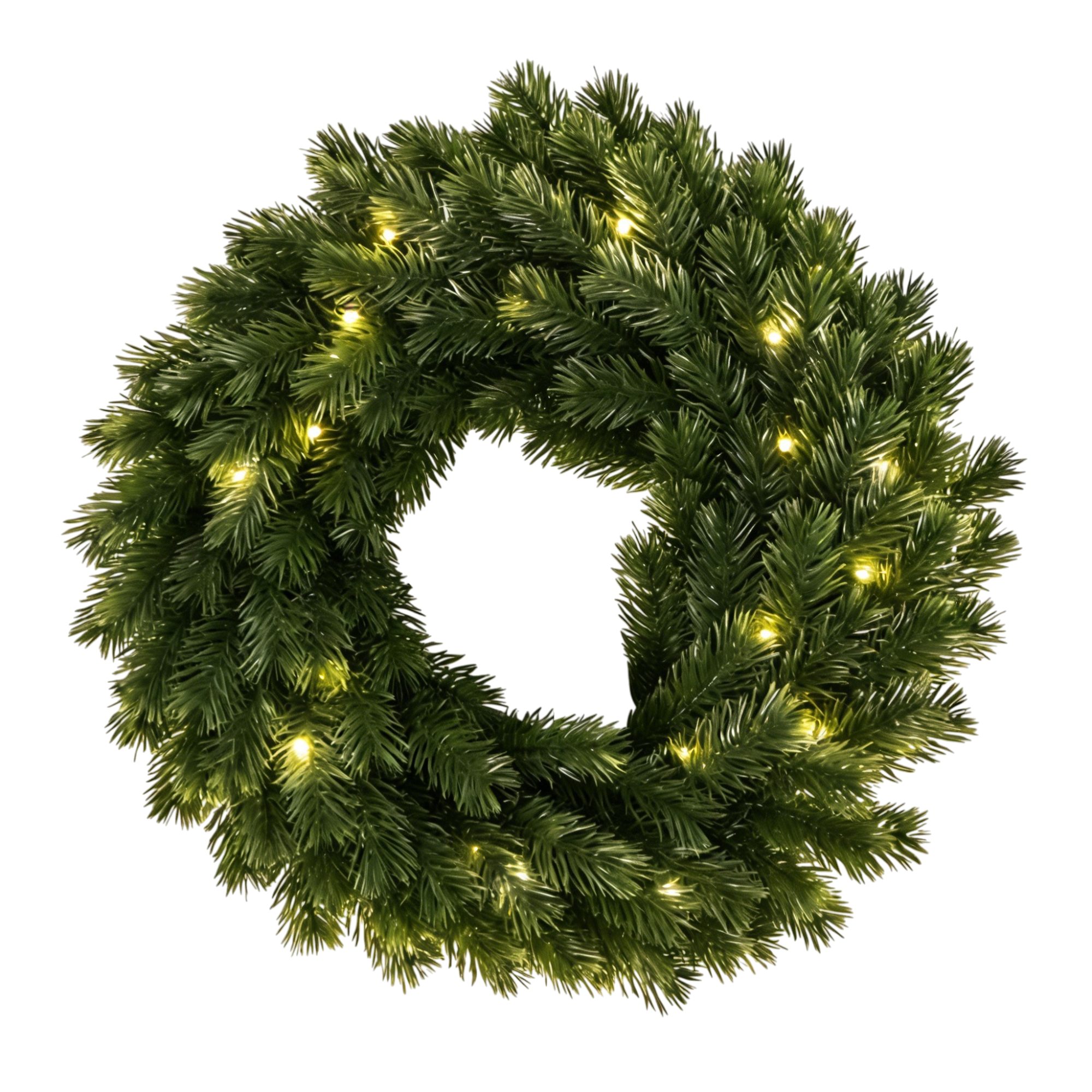 OTTO home LED Dekoobjekt LED Tannenkranz BRYLIE, Ø 40 cm, LED fest integriert, 30 warmweiße LED's, Batteriebetrieb (2xAA) mit 6/18 Std. Timer