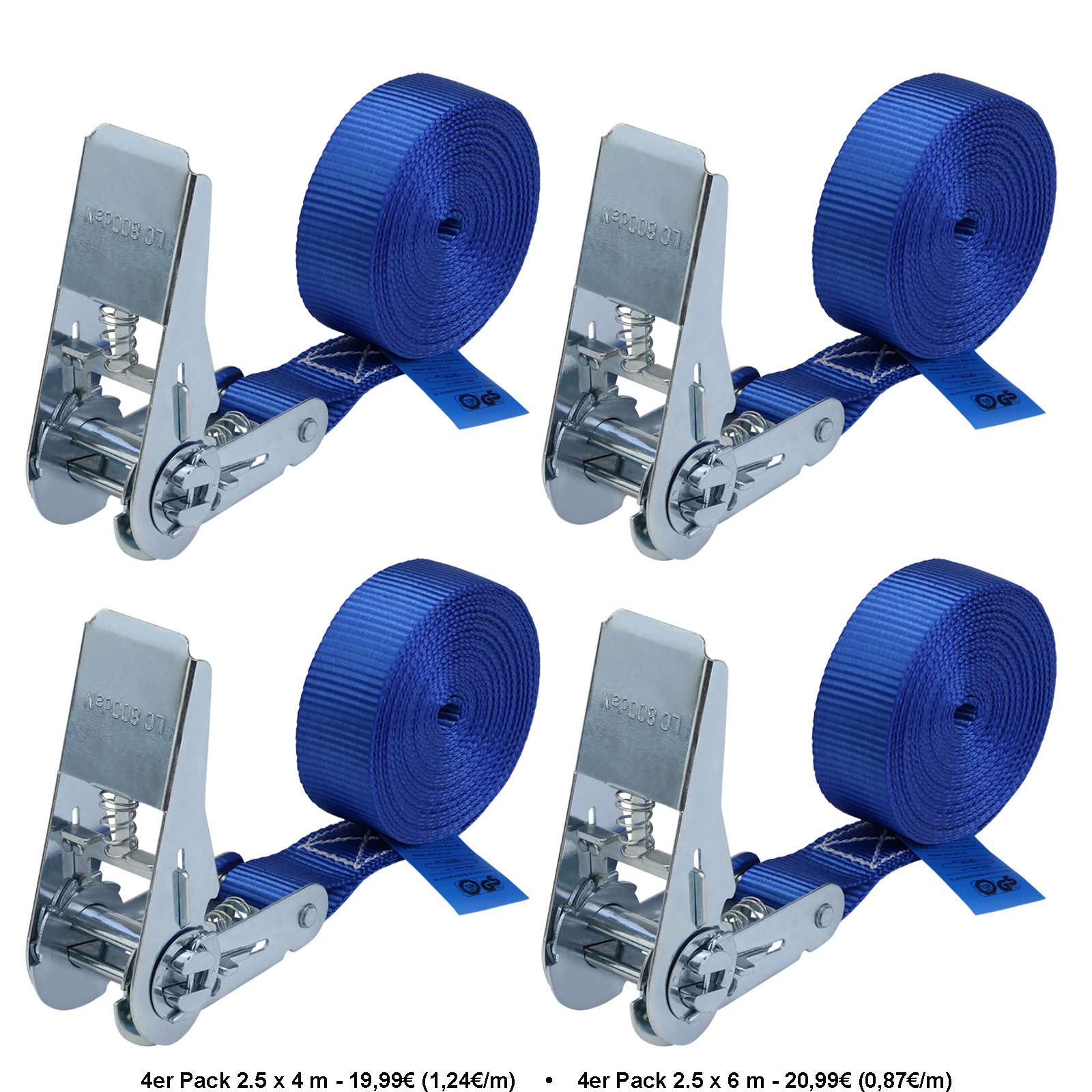 BB Sport Zurrgurt Spanngurte mit Ratsche (4-St)