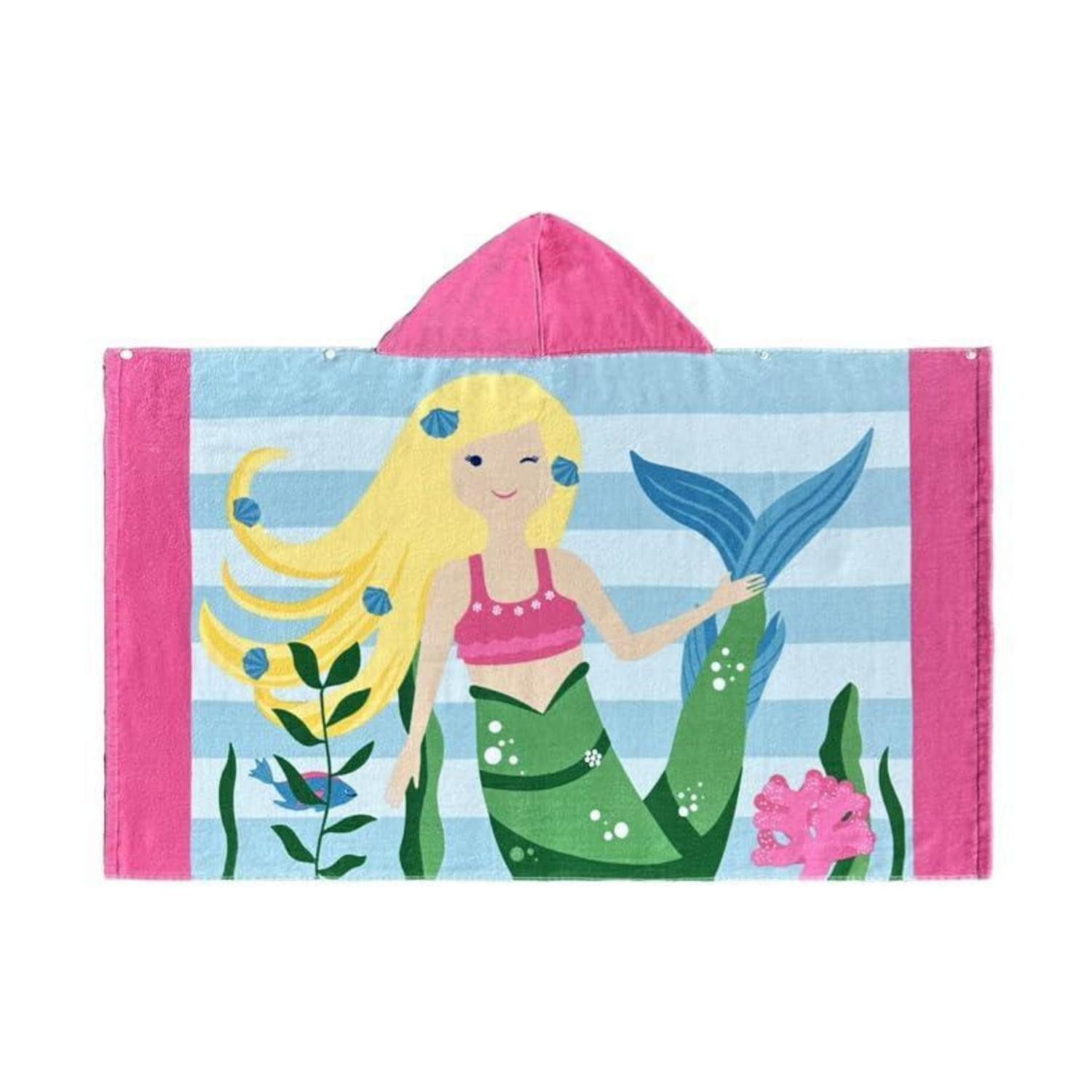 LuxusKollektion Kapuzenhandtuch Kinder-Badetuch mit Kapuze Meerjungfrau 127x76cm
