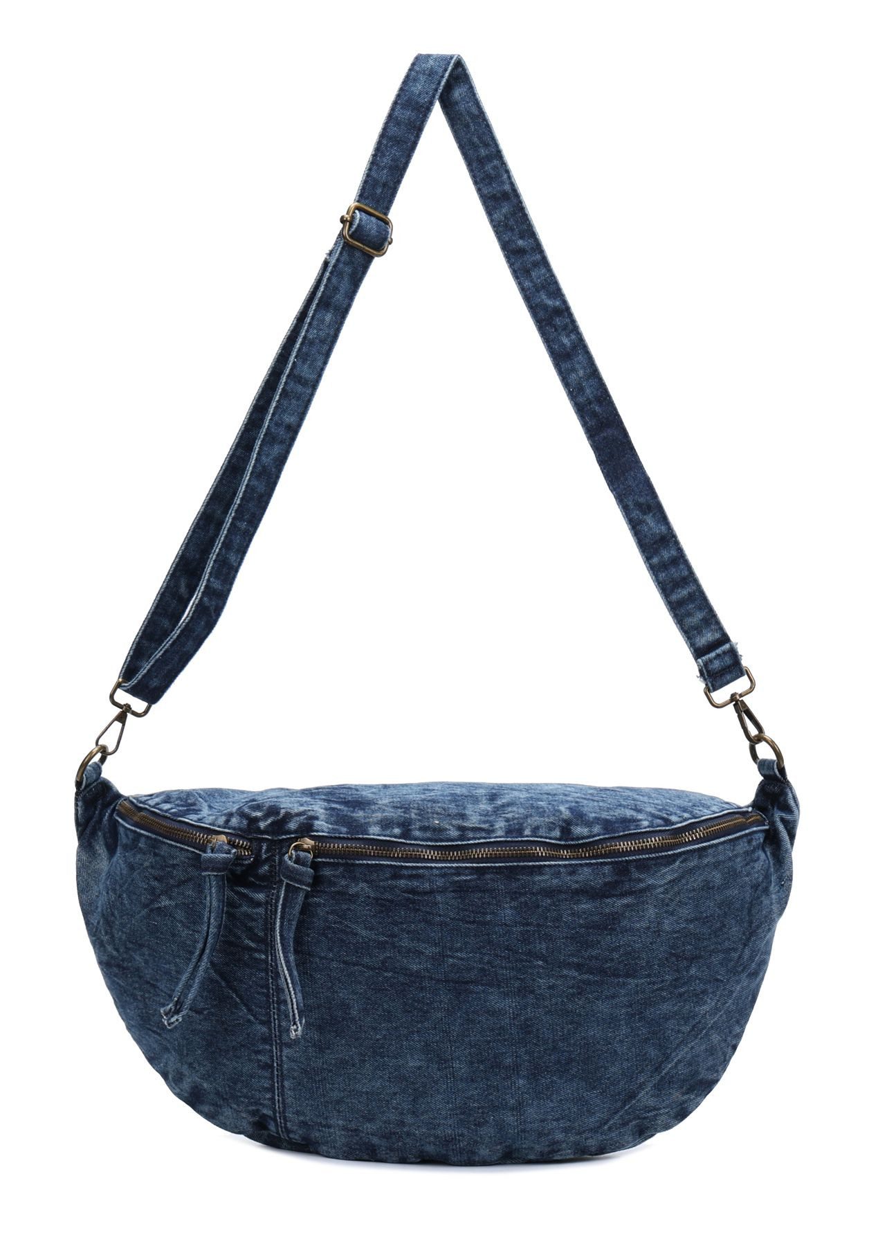 Schultertasche XXL Jeans Tasche CrossBody Denim Vintage Umhängetasche Hobo-Bag Unisex