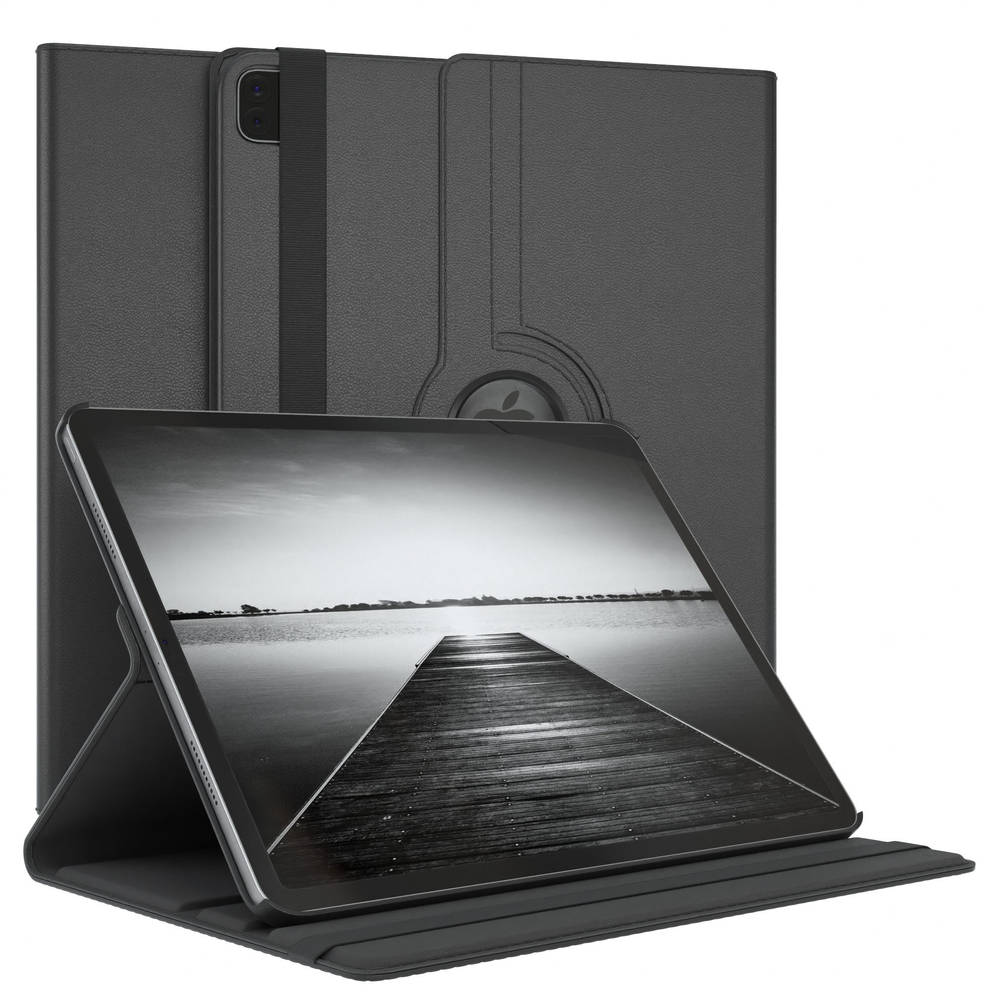 EAZY CASE Tablet-Hülle Rotation Case für Apple iPad Pro 6. Gen. (2022) 12,9 Zoll, Hülle 360° drehbar mit Standfunktion Etui Anti-Kratz Tasche Schwarz