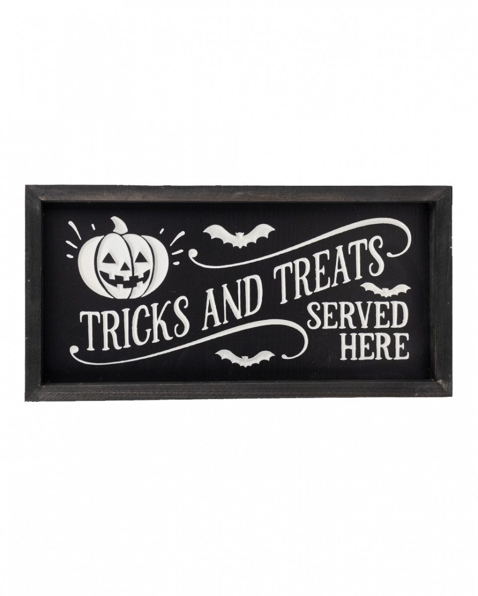 Hängedekoration Vintage Halloween Wandbild „Tricks and Treats Serv