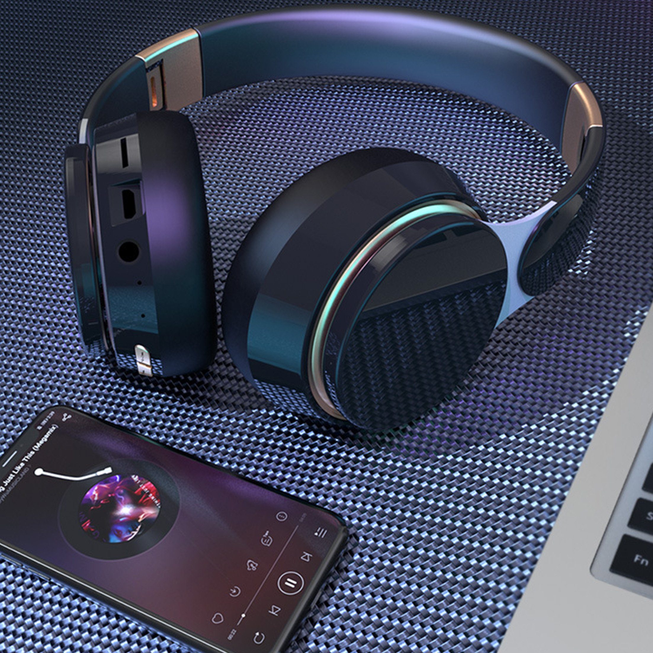Kopfhörer,Sport-Kopfhörer,Bluetooth,Kabelgebundene (Einziehbar Over-Ear-Kopfhörer Diida faltbar, und Kabellose Stereo-Ton) Grün