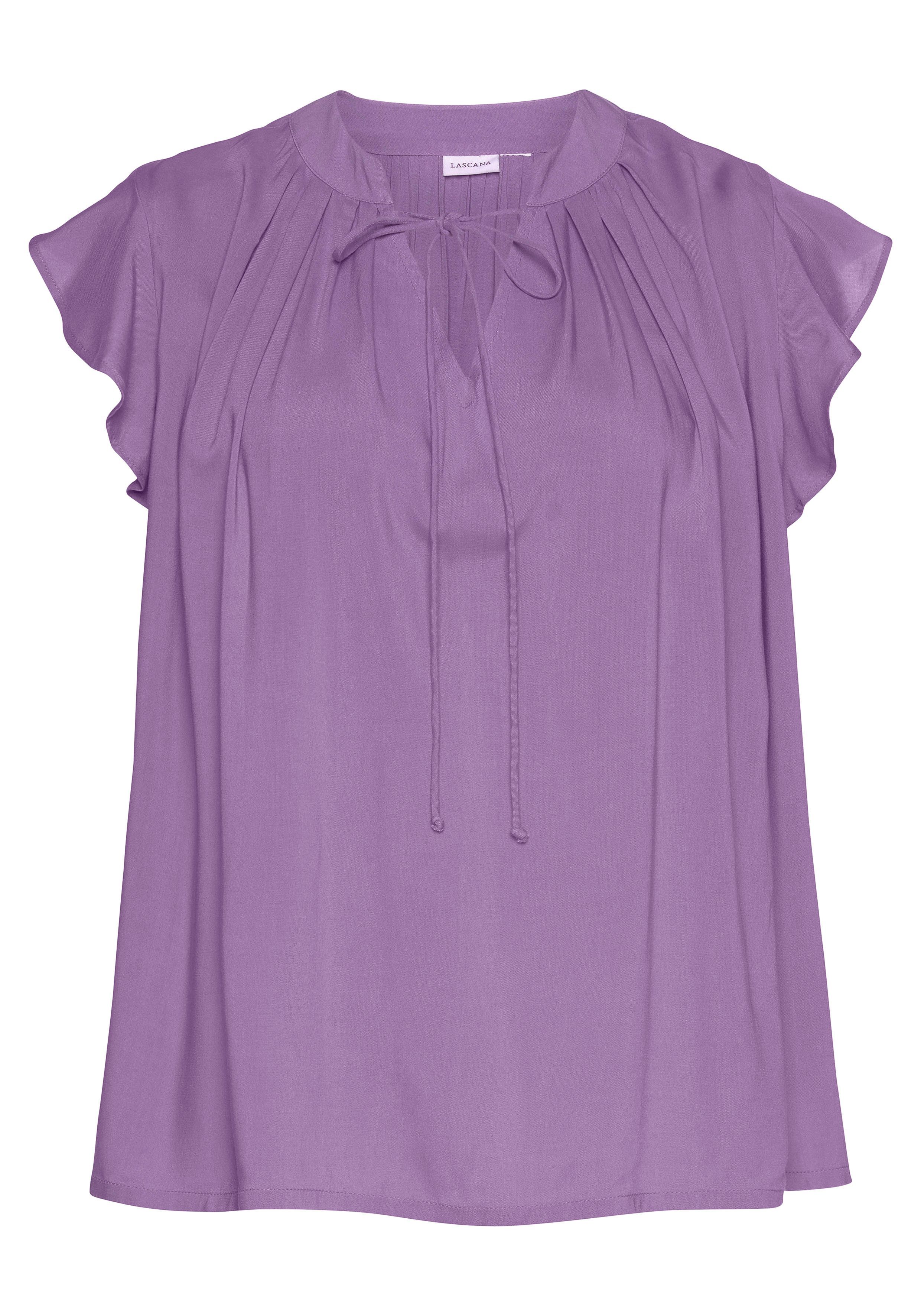 LASCANA Schlupfbluse mit Rüschenärmeln, Kurzarmbluse, elegant günstig online kaufen