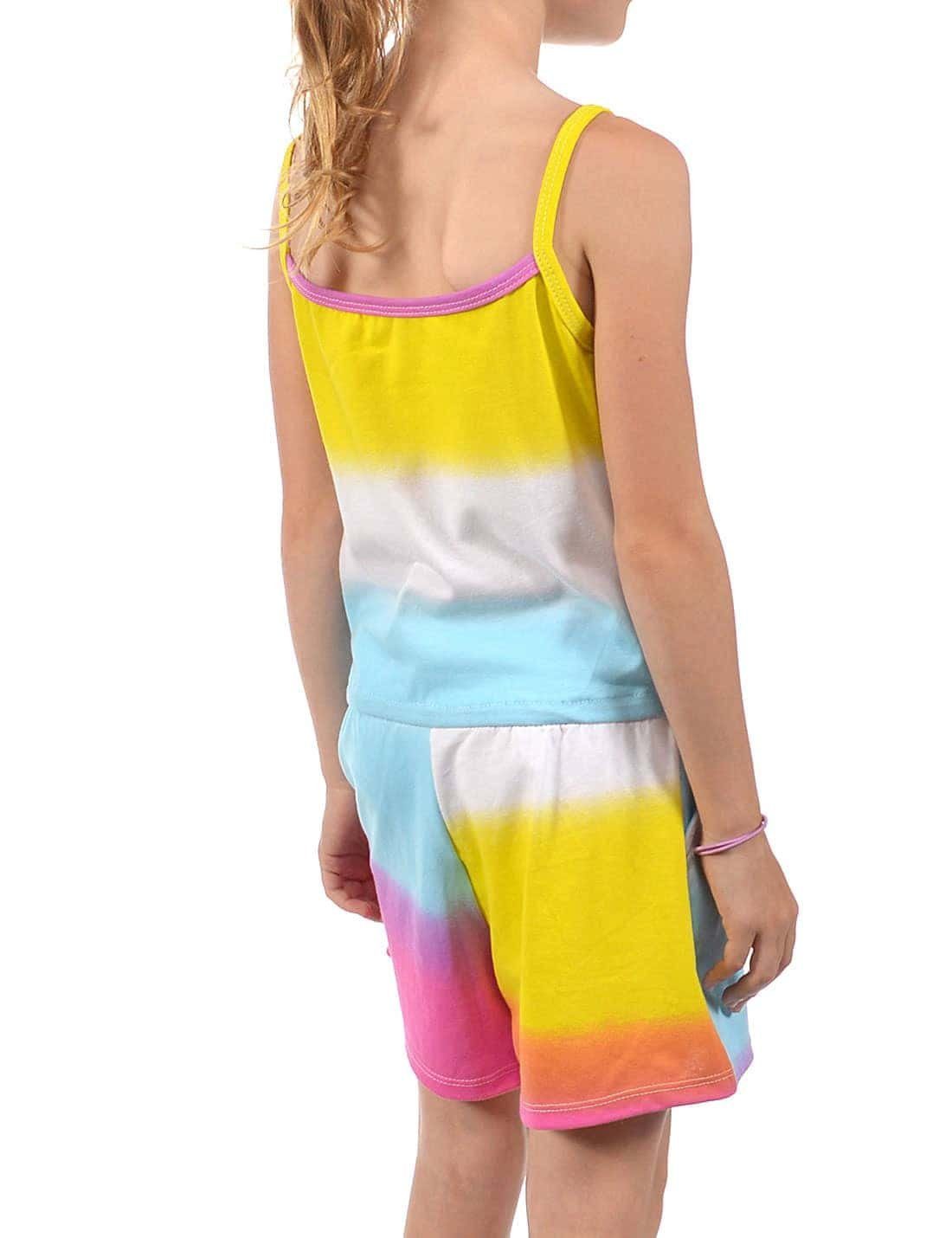 KMISSO Jumpsuit Mädchen Jumpsuit kurz Wendepailletten Einhorn (1-tlg) elastischer Bund