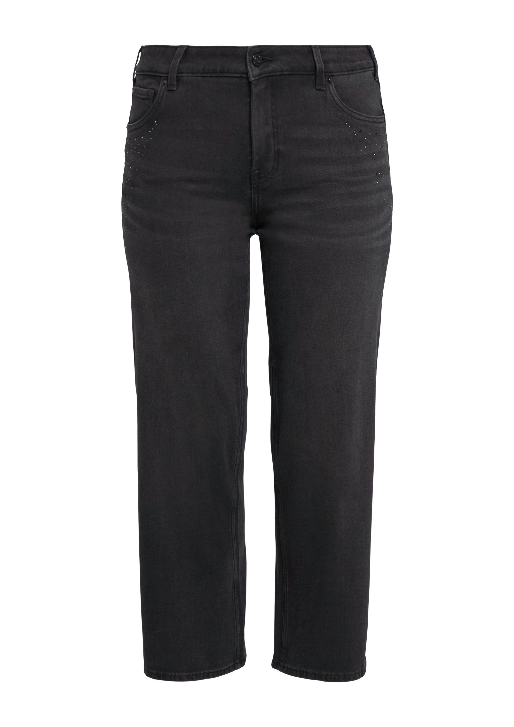 s.Oliver Regular-fit-Jeans Jeans-Hose Jeans / Straight Fit / Mid Rise / Straight Leg / mit Schmucksteinen