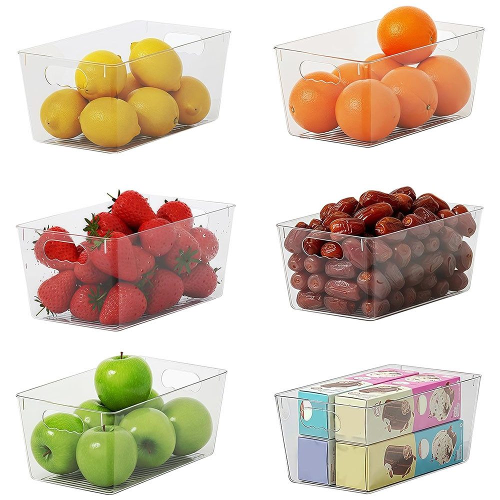 Organizer Kühlschrank Organizer 6er Set, Stapelbare Küchen Organizer BPA Frei