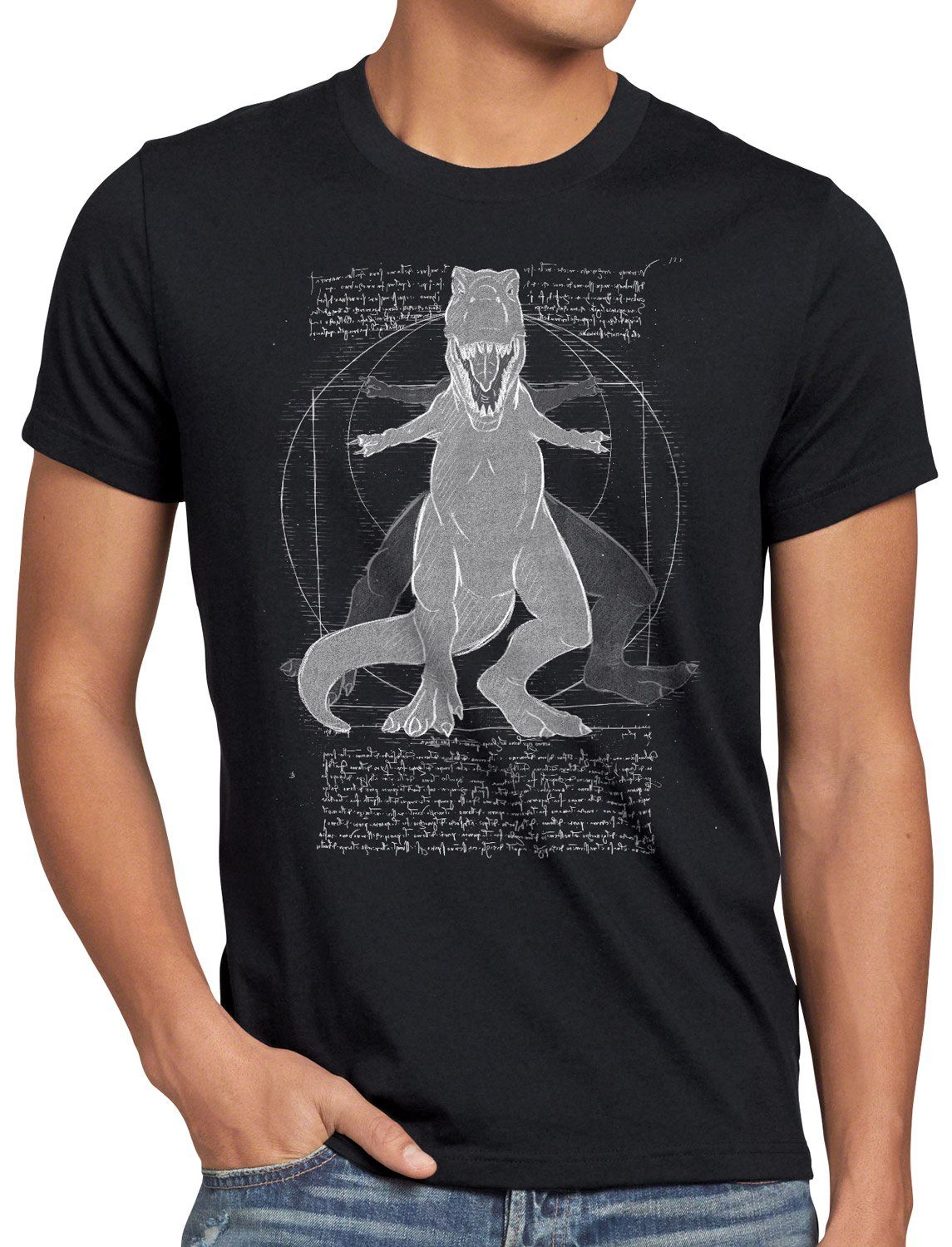 style3 T-Shirt Vitruvianischer T-Rex tyrannosaurus dinosaurier günstig online kaufen