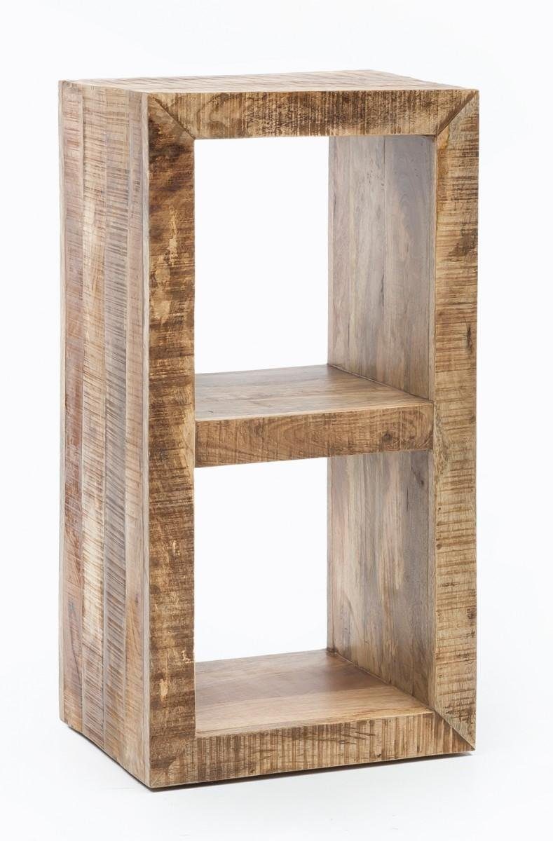 Regal lovingHome® Standregal Massivholz Standregal Mango hochkant 90x45x35 Landhaus Cube quer nutzbar und cm, Stil