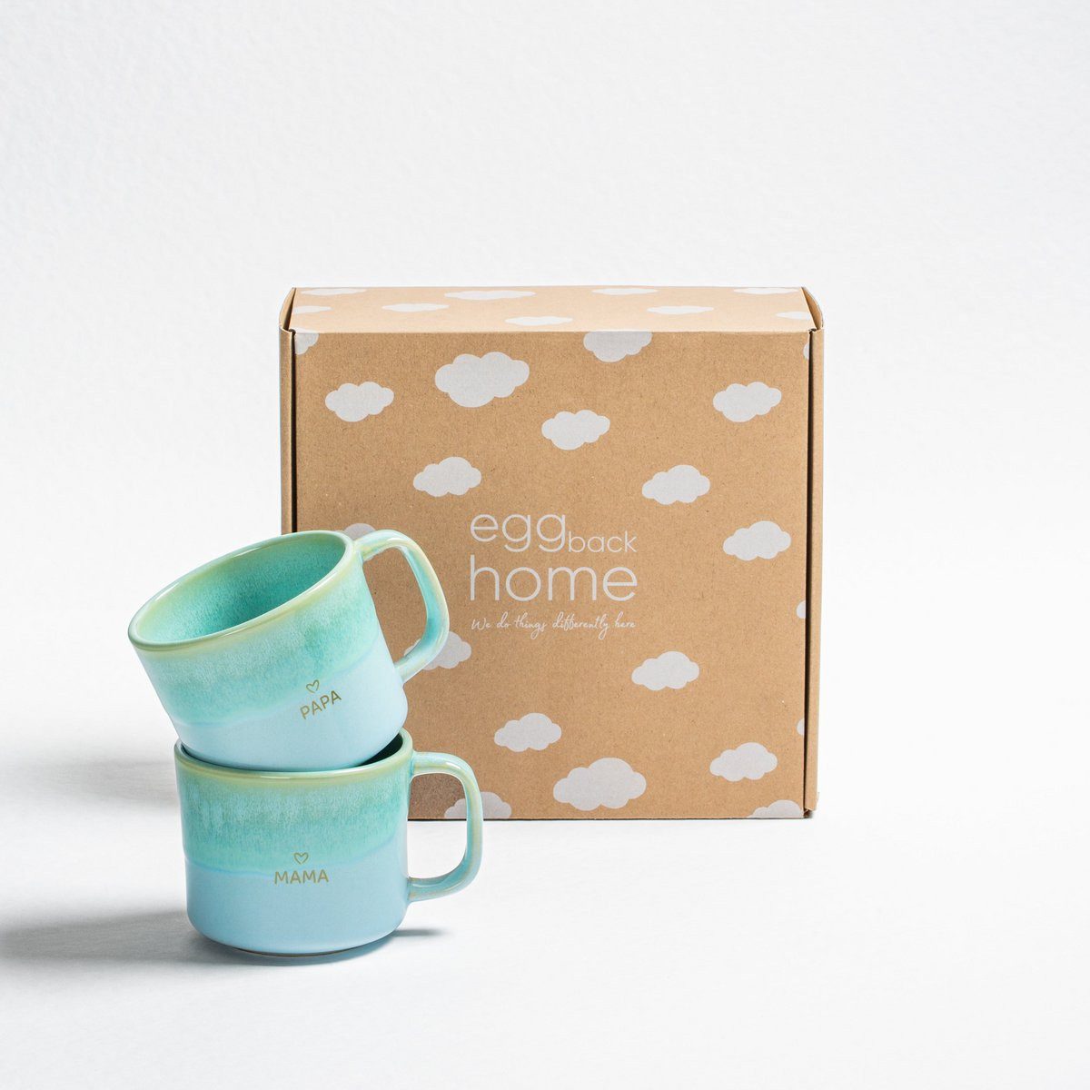 egg back home Tasse Mama & Papa Collection Tasse Чашки 2er Set Geschenk Karibik 360 ml