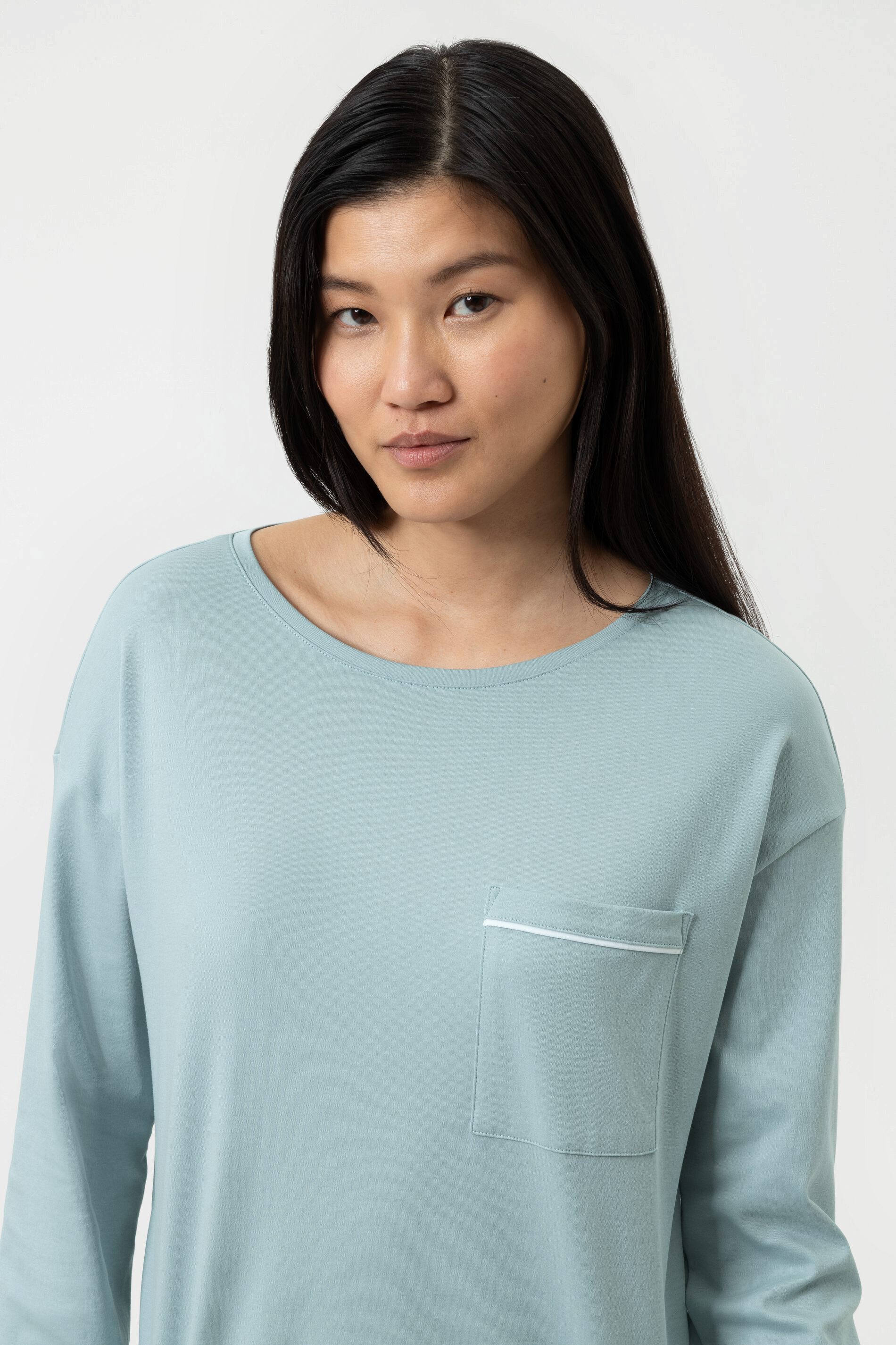 Mey Pyjamaoberteil Mey Schlaf-Shirt Serie Classy Nights Uni (1-tlg) Klassisches Pyjamashirt, 100%Bio-baumwolle, Interlock Jersey