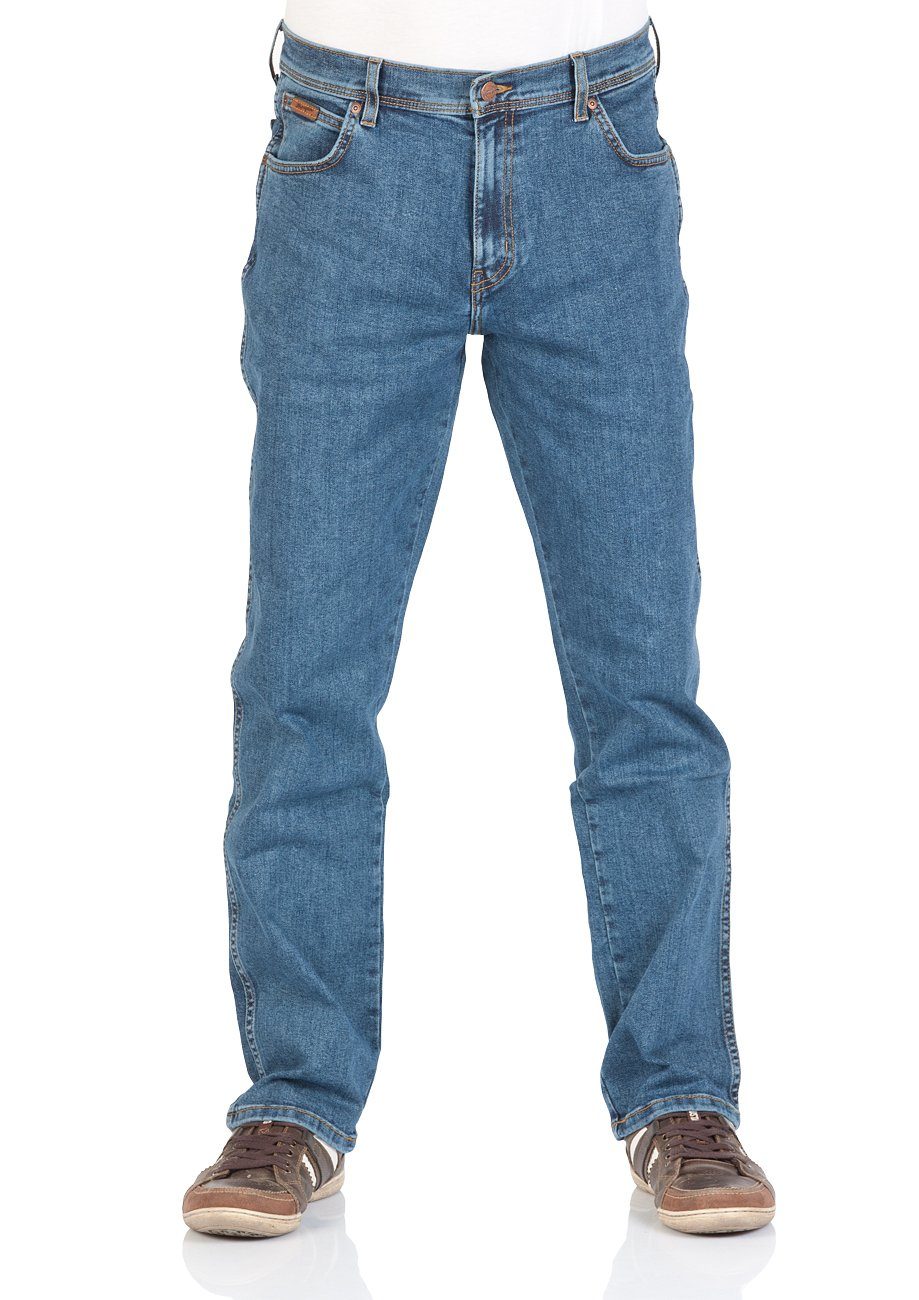 Wrangler Straight-Jeans Texas Jeanshose mit Stretchanteil stonewash (W12133010)