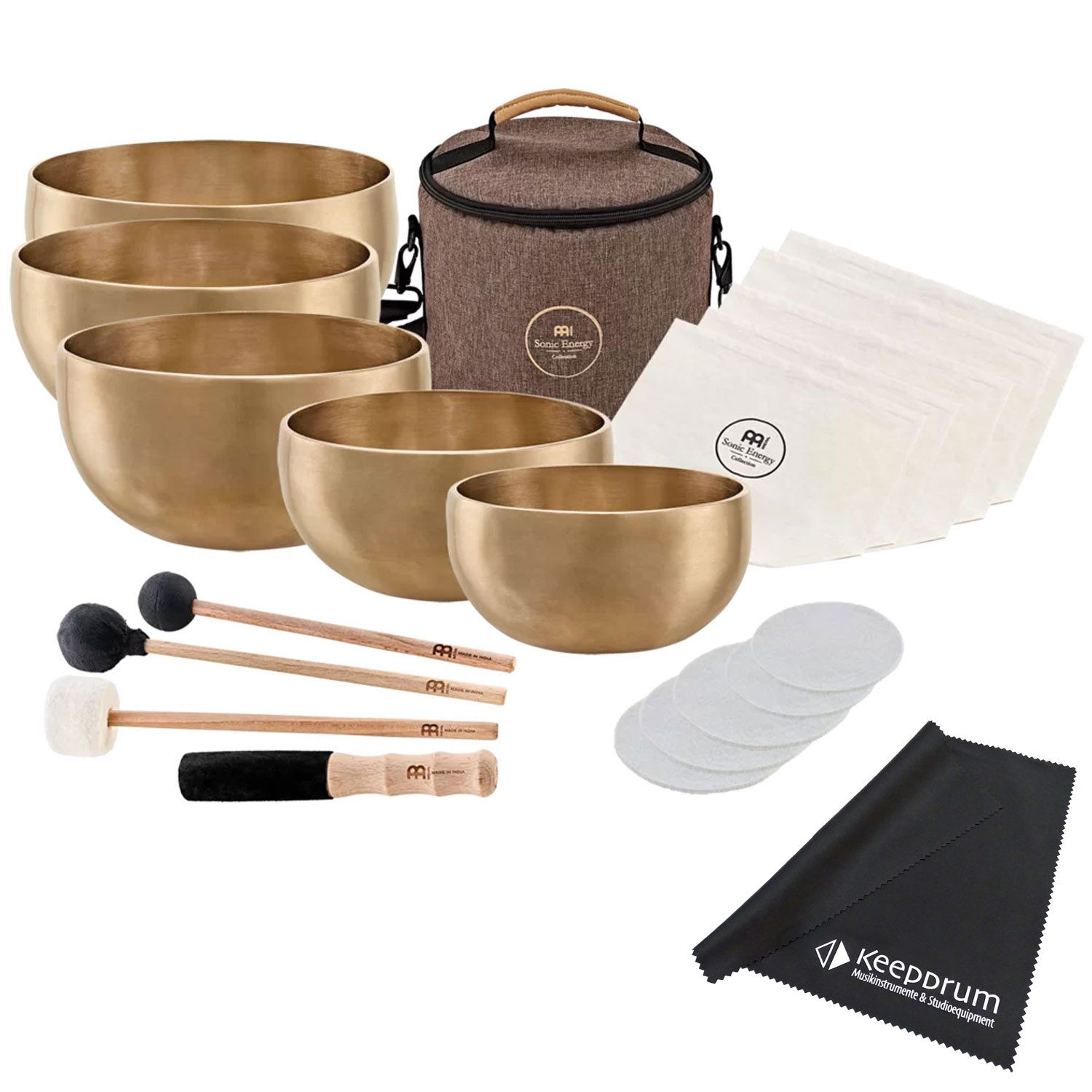 Meinl Sonic Energy Klangschalen Meinl Sonic Energy Klangschalen-Set SB-Y2 Yoga Nidra mit Tuch,Klangschalen-Set, 5-teiliges Klangschalen-Set mit Tuch