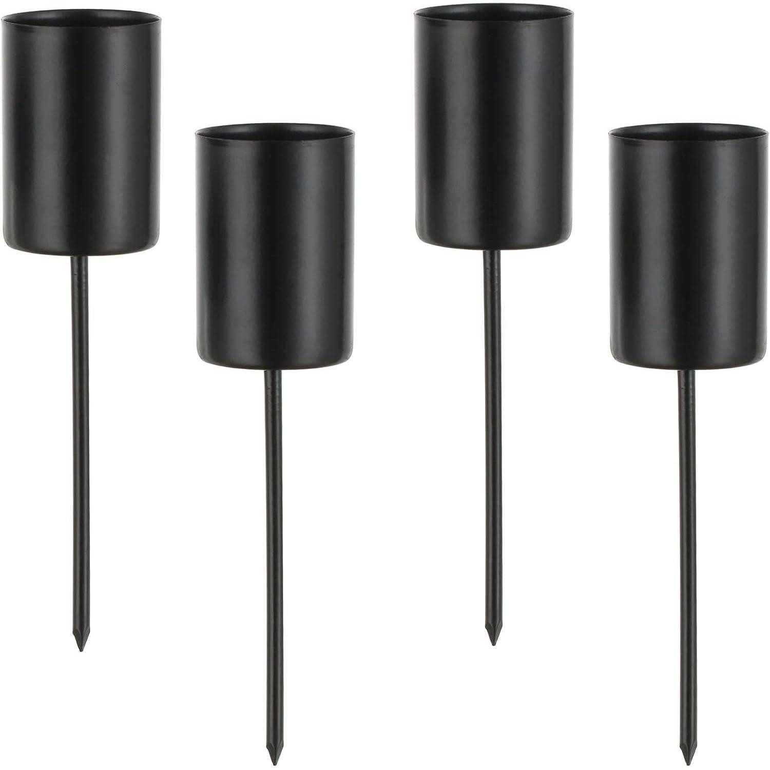 Adventsleuchter Kerzenhalter Adventskranz Stabkerzen Metall Weihnachten 4 Schwarz
