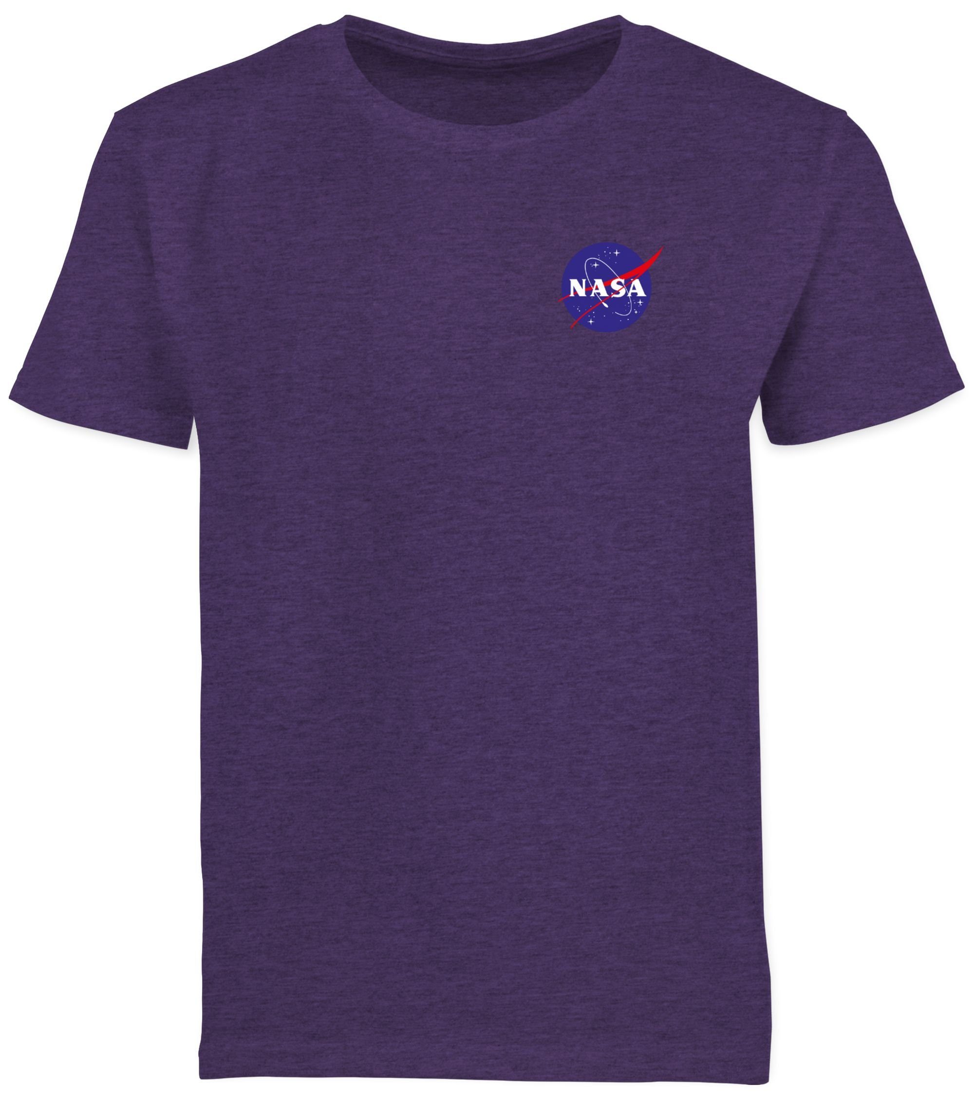 Shirtracer T-Shirt NASA Logo Weltraum X Space 01 Lila Meliert Merchandise Weltall Weltraum