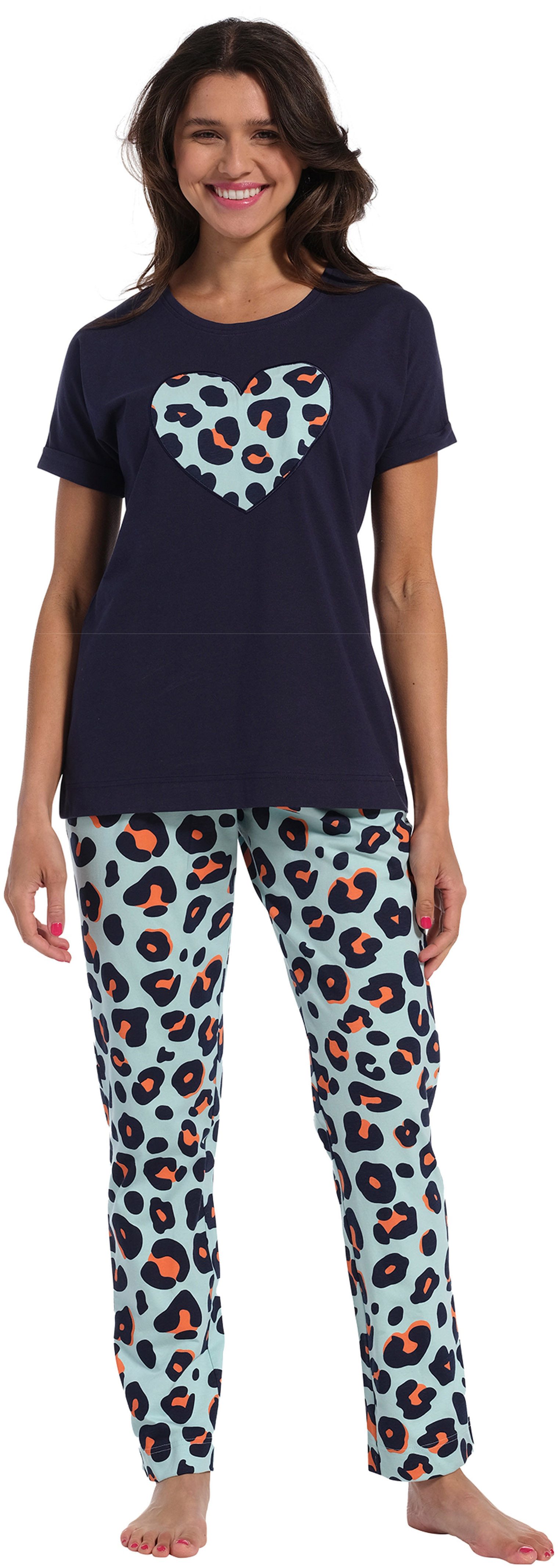 Rebelle Schlafanzug Damen Pyjama (2 tlg) Modisches Design