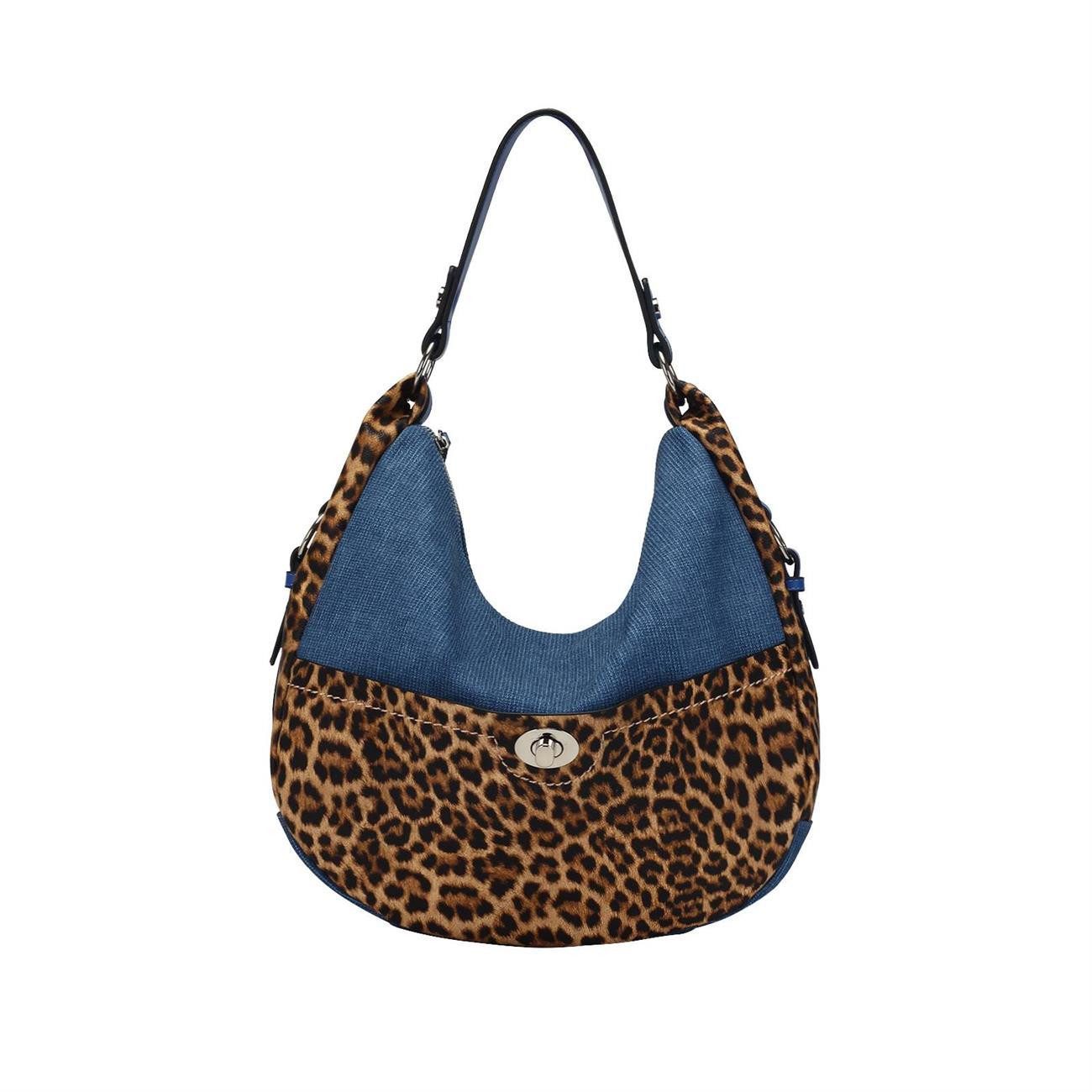 Schultertasche Damen Tasche Leopard Shopper Hobo-Bag Crossbody Umhängetasche Freizeit