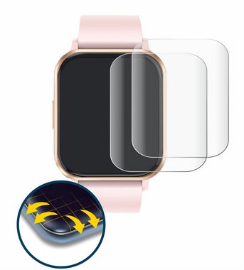 BROTECT Full-Screen Schutzfolie für walkbee Smartwatch 1.83", Displayschutzfolie, 2 Stück, 3D Curved klar