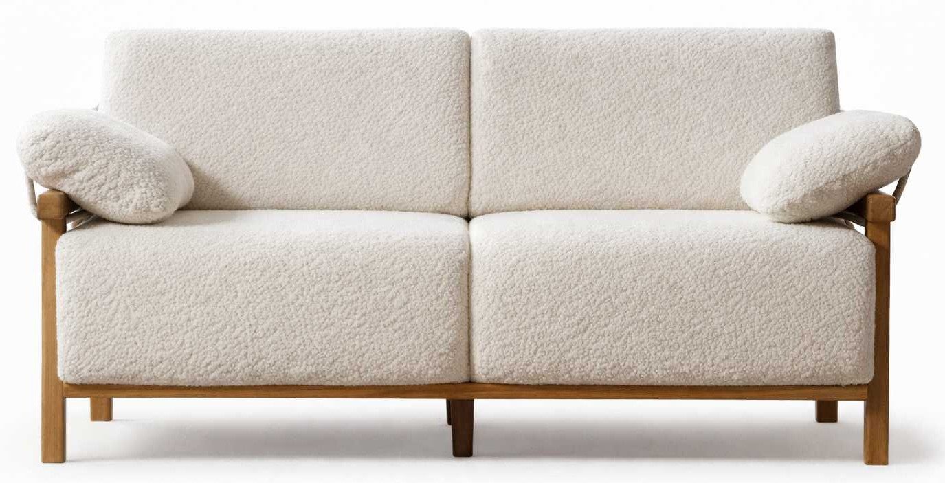 Xlmoebel Polstergarnitur Beige 2-Sitzer Sofa im modernen Stil mit weichem Stoff und Kissen, (1-tlg., 2-Sitzer), Made in Europa
