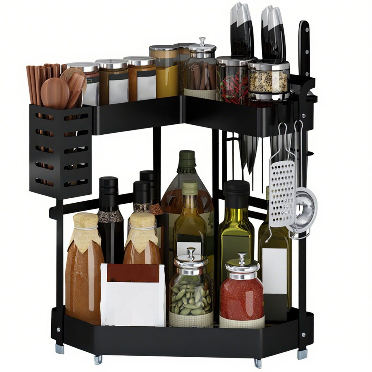 HEYHIPPO Gewürzregal L-förmiges Gewürzregal, Küchengewürzregal, Arbeitsplat günstig online kaufen